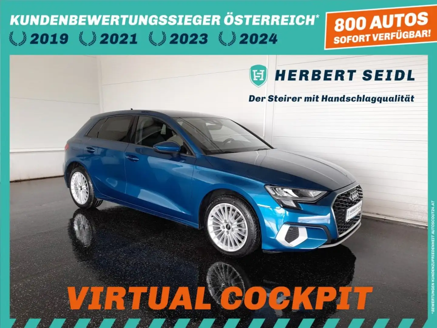 Audi A3 SB ADVANCED 35 TDI S-tr. *VOLL LED & FLA / NAVI / ACC / SPORTSITZE / VIRTUELL / 2-ZONEN-KLIMAAUT.* Blau - 1