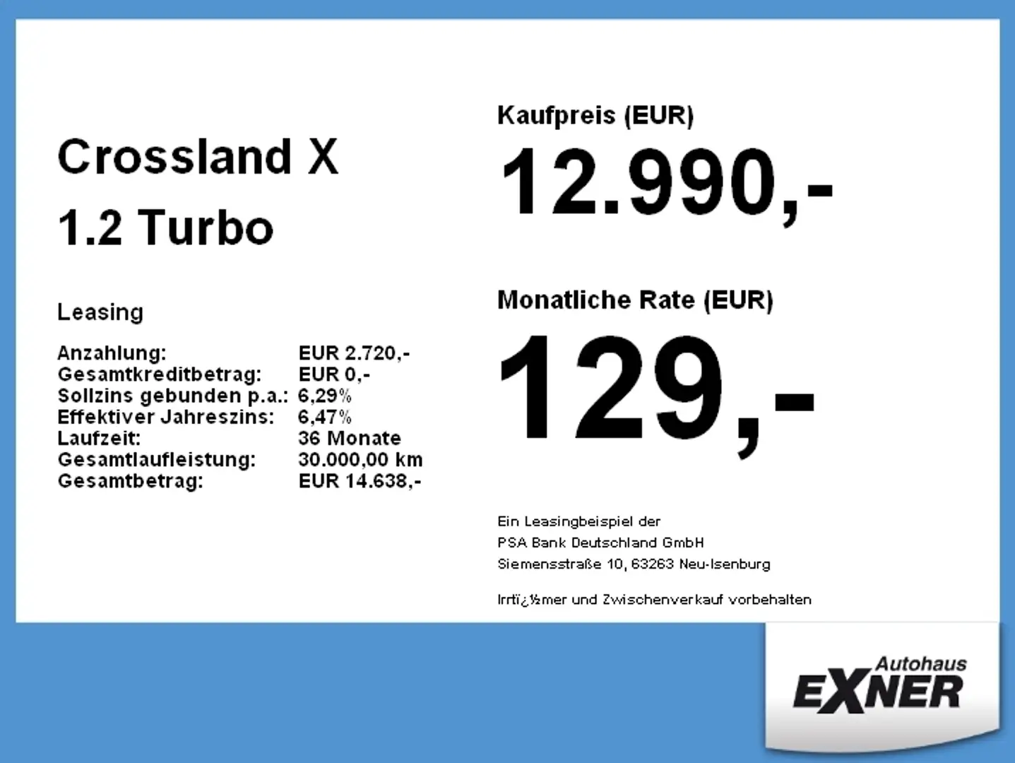 Opel Crossland X 1.2 Turbo 2020 LED, Klima, PDC, Schwarz - 2