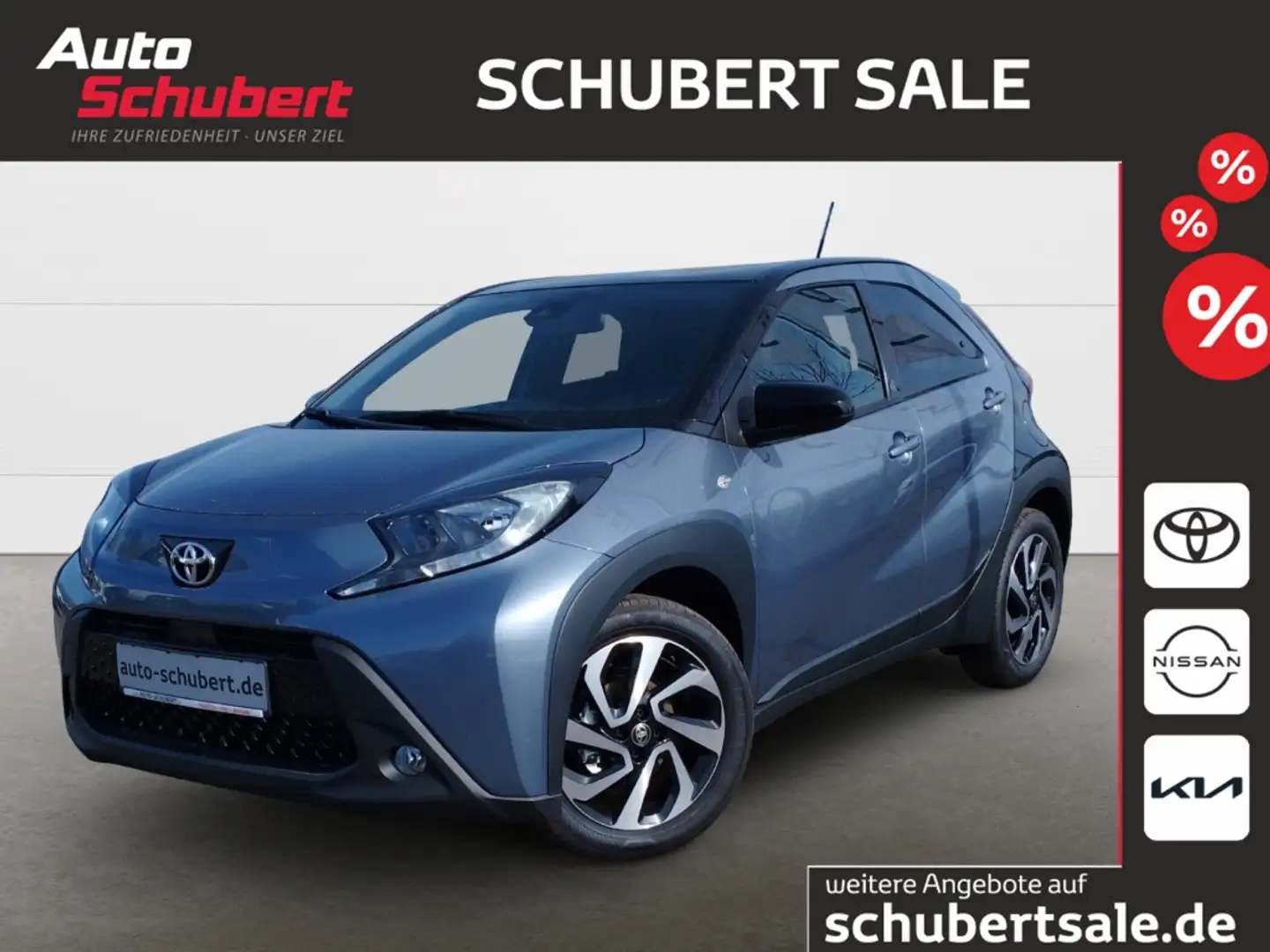 Toyota Aygo X Team D AUTOMATIK+KLIMA+KAMERA+SITZHZG+LM+APPLECARP Grau - 1