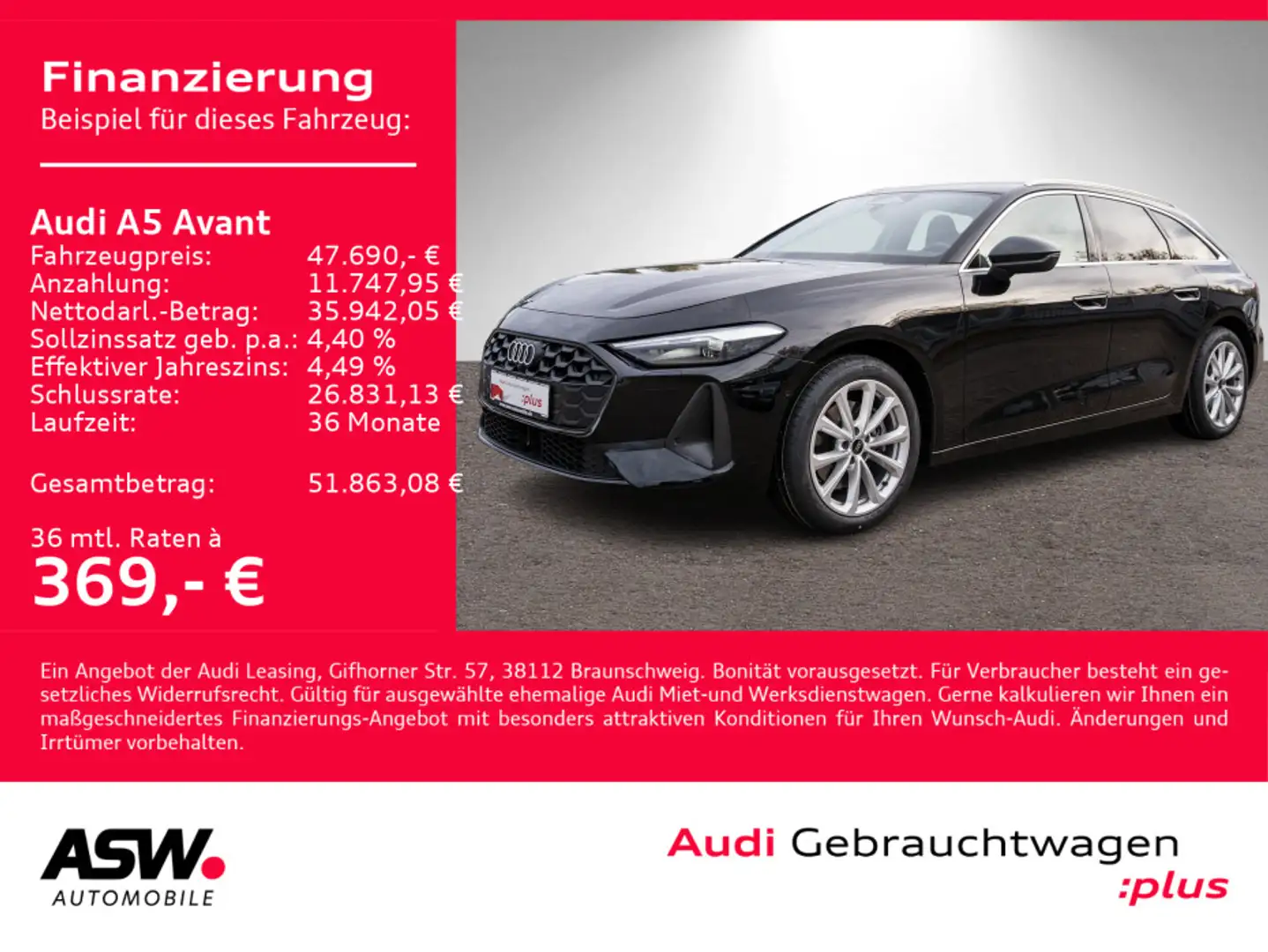 Audi A5 TFSI quattro Stronic NAVI LED AHK ACC Schwarz - 1