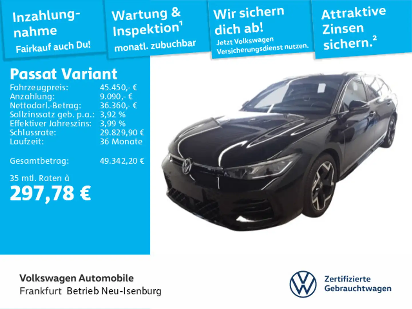 Volkswagen Passat Variant 2.0 TDI DSG 4Motion R-Line Navi I Schwarz - 1