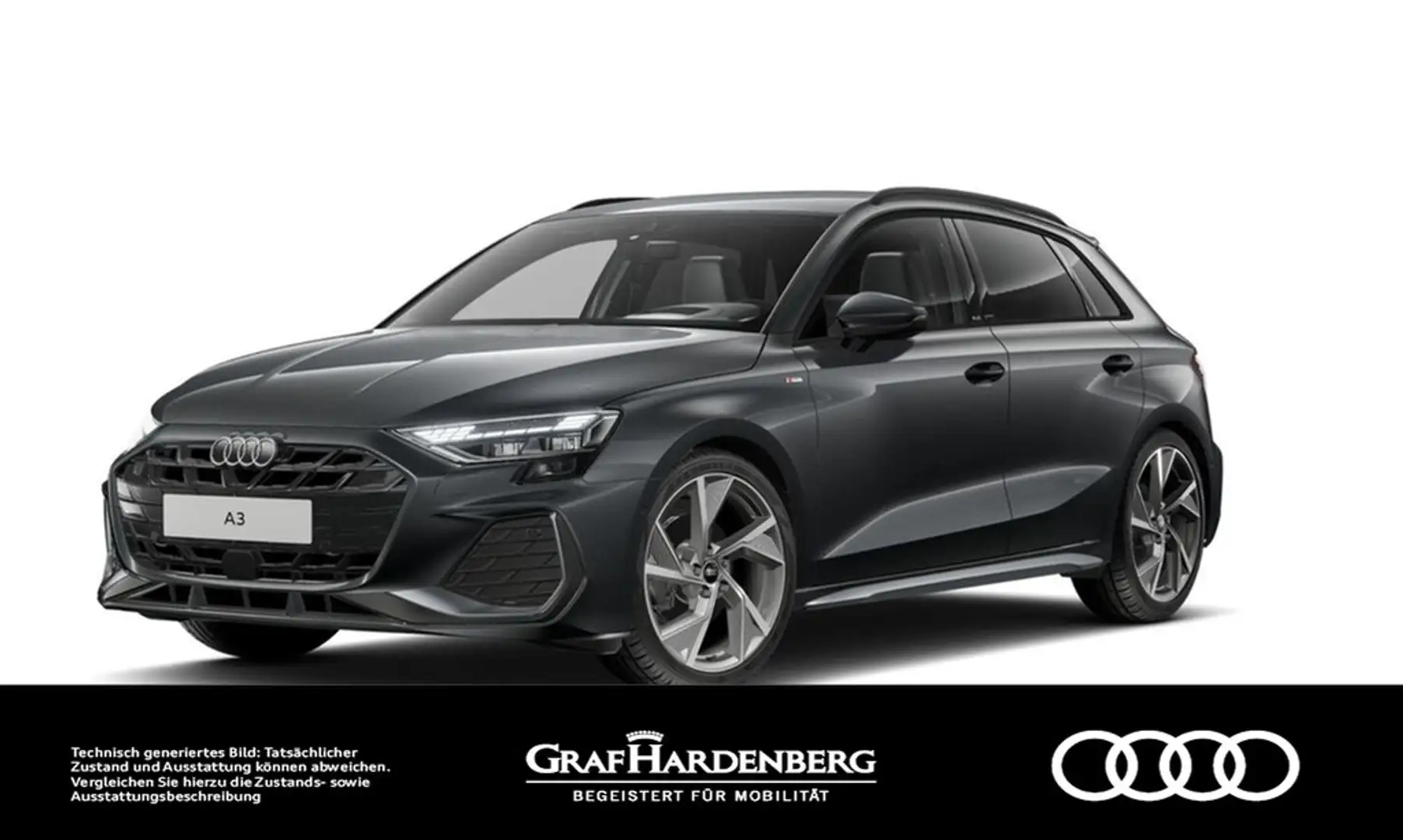 Audi A3 Sportback 35 TDI S line LED Navi HuD ACC AHK Gris - 1