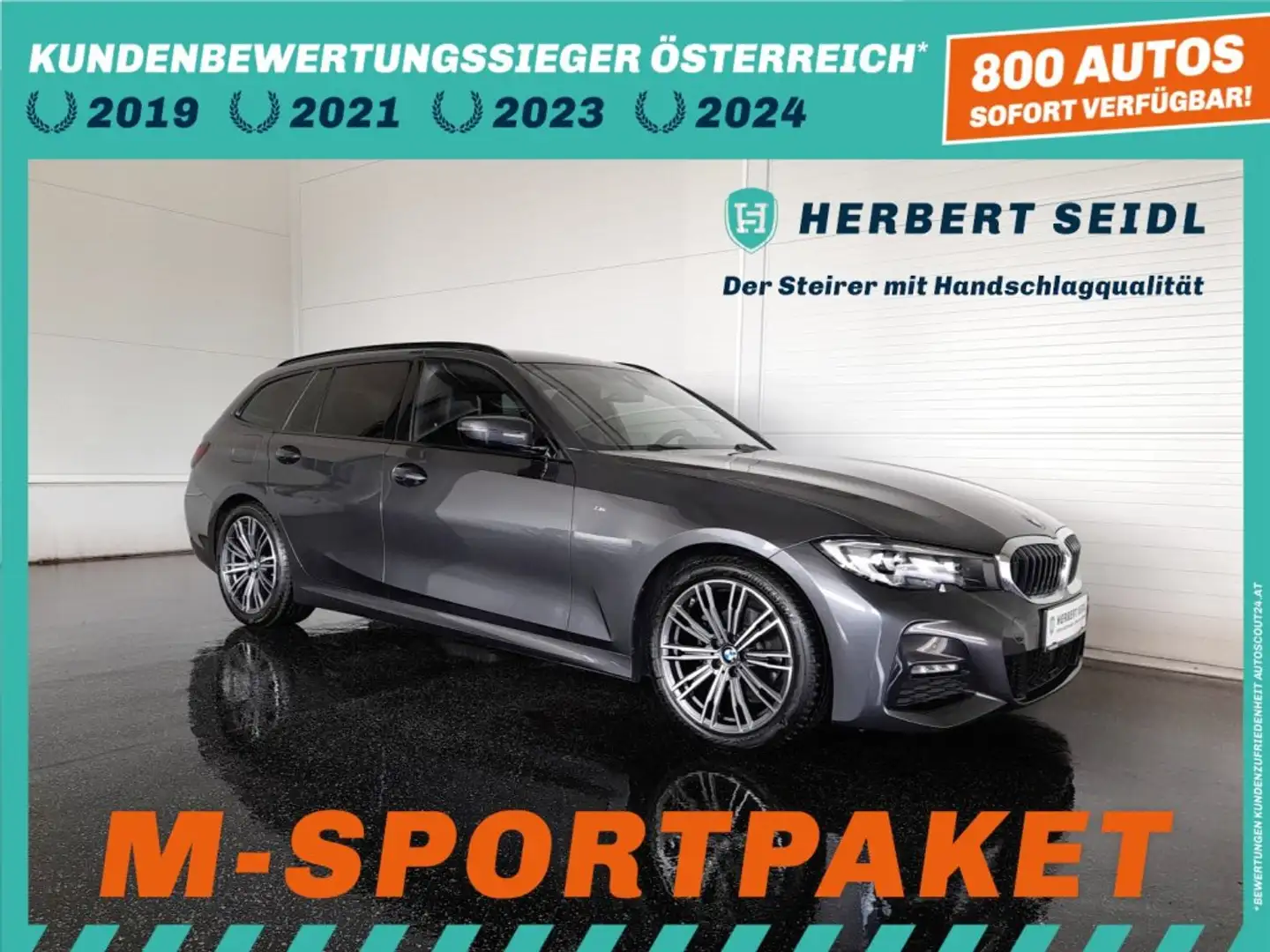 BMW 318 d Touring M-SPORT Aut *VOLL LED / NAVI / AHV / ACC / VAR. SPORTLENKUNG / KEYLESS / 3-ZONEN-KLIMA* Grau - 1