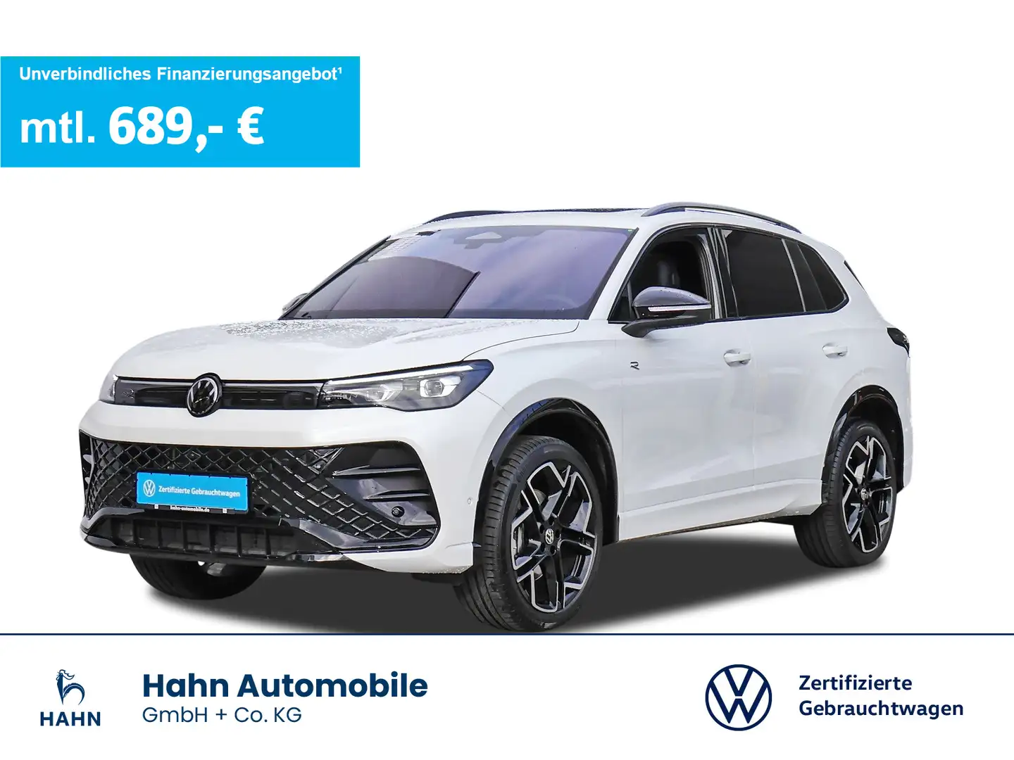 Volkswagen Tiguan 2.0TDI DSG 4Mo R-Line AHK H&K Pano Standh Weiß - 1