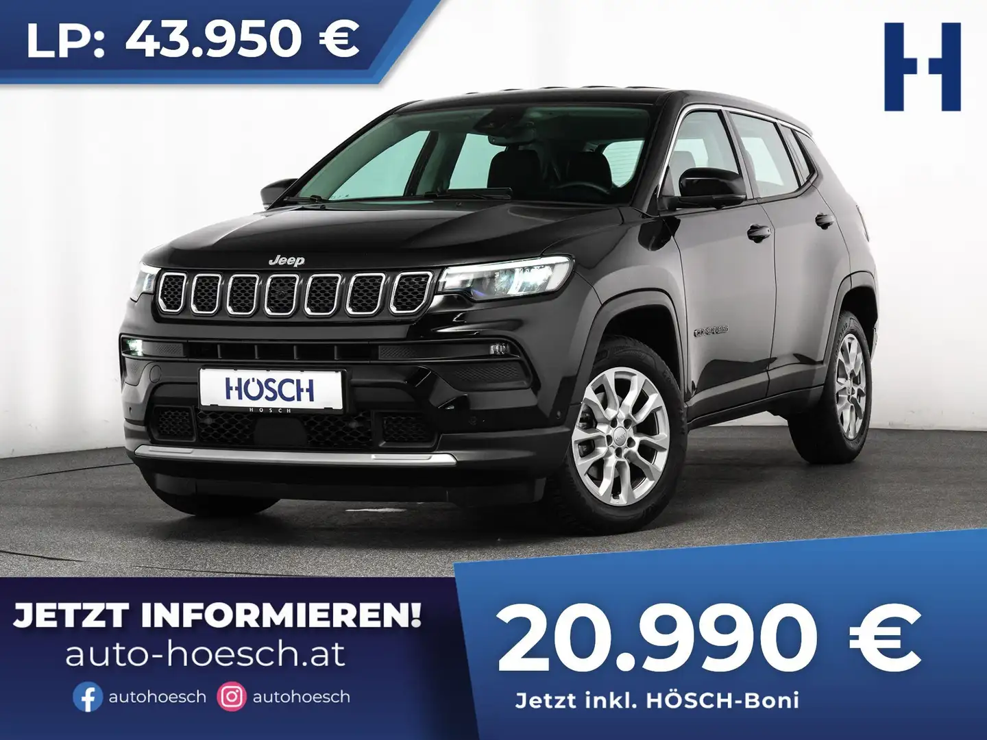 Jeep Compass T4 130 Aut. MEGAPREIS Schwarz - 1