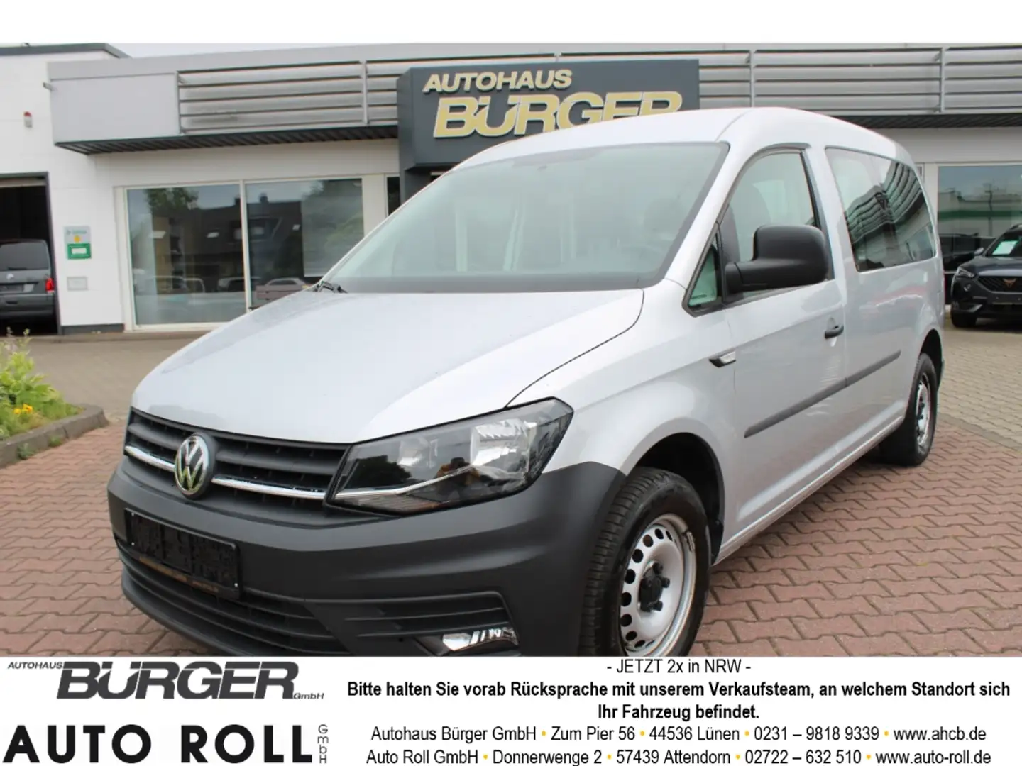 Volkswagen Caddy Maxi Kombi 2.0 TDI Navi BT Tempomat Notbremsass. T Silber - 1