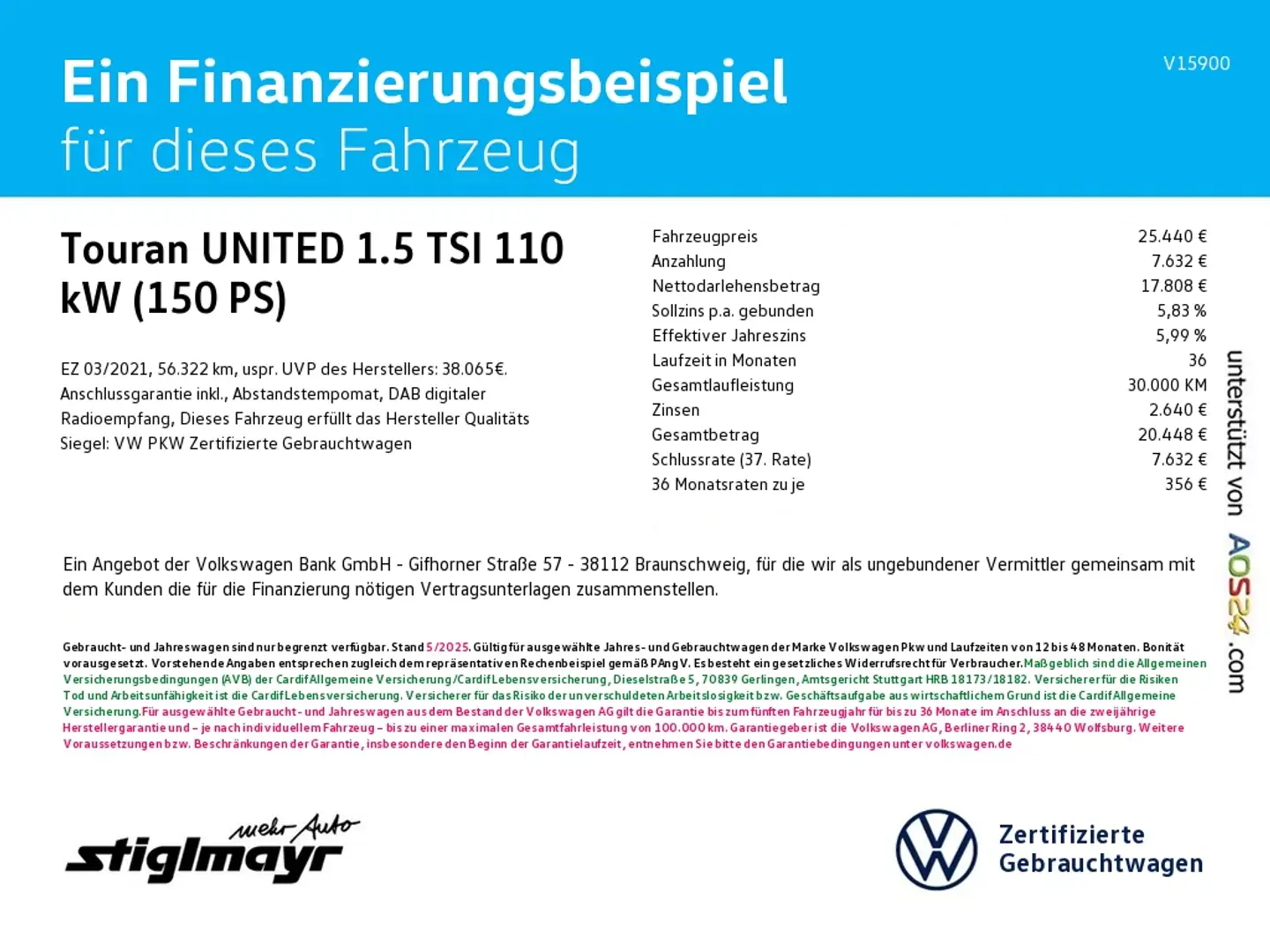 Volkswagen Touran UNITED 1.5 TSI ACC+LED+NAVI+SITZHG+PDC Noir - 2