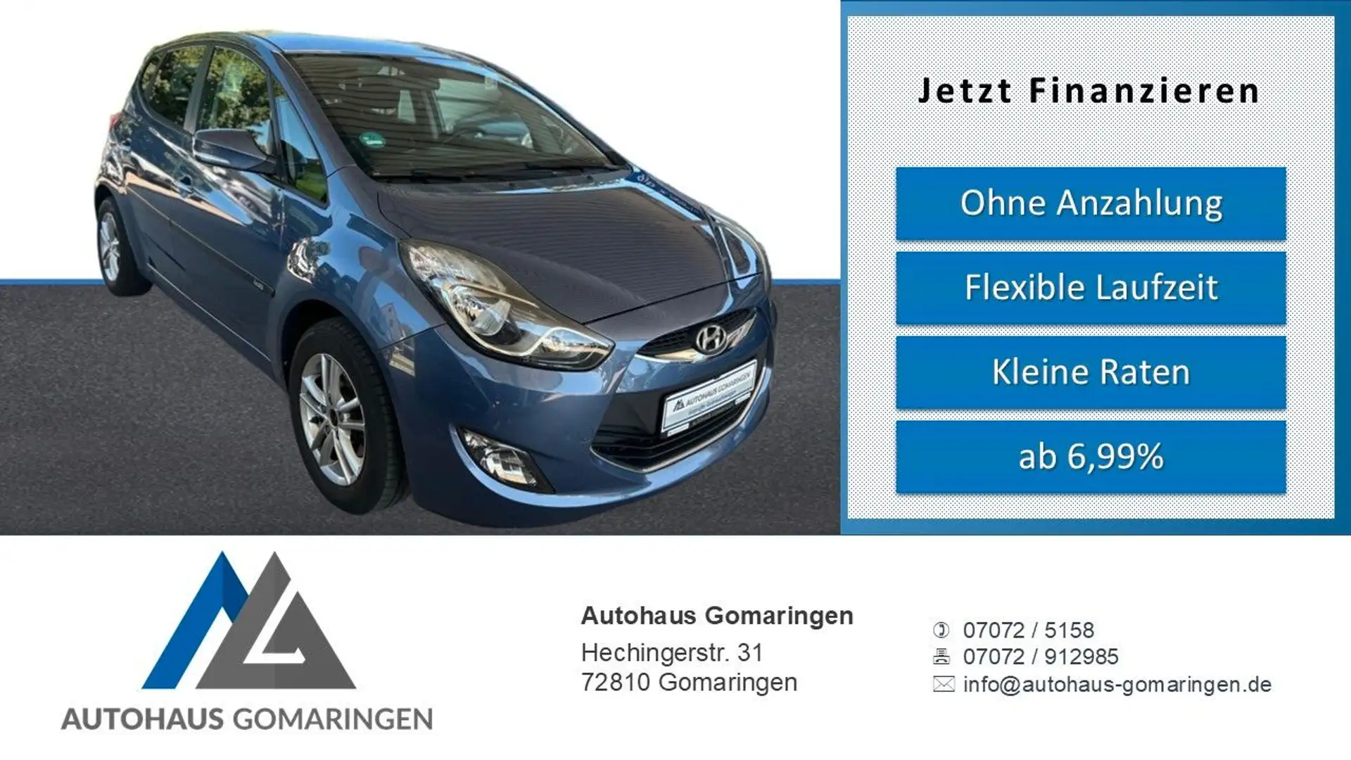 Hyundai iX20 1.6 Automatik*TÜV Neu*8-fach BR*SHZ*PDC* Bleu - 1