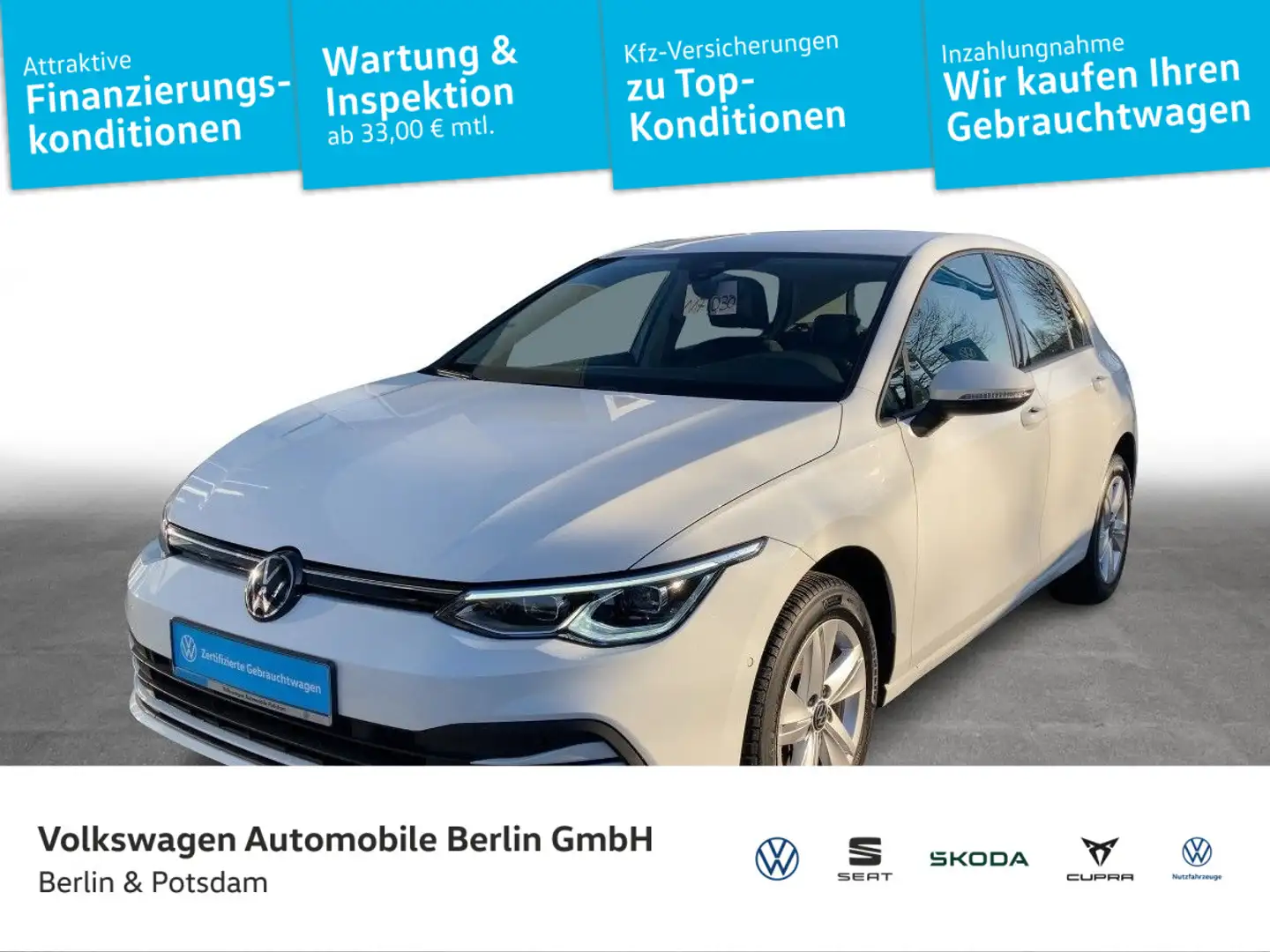 Volkswagen Golf VIII 1.5 TSI Life Navi LED SHZ PDC Weiß - 1