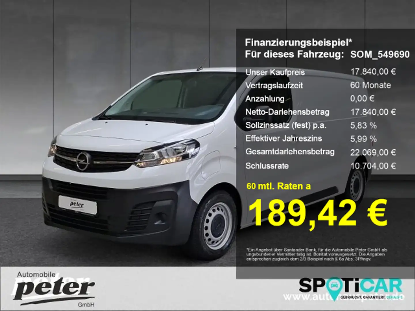 Opel Vivaro-e Cargo (50kWh) M Edition 2-Sitzer Automatik Klima Weiß - 1