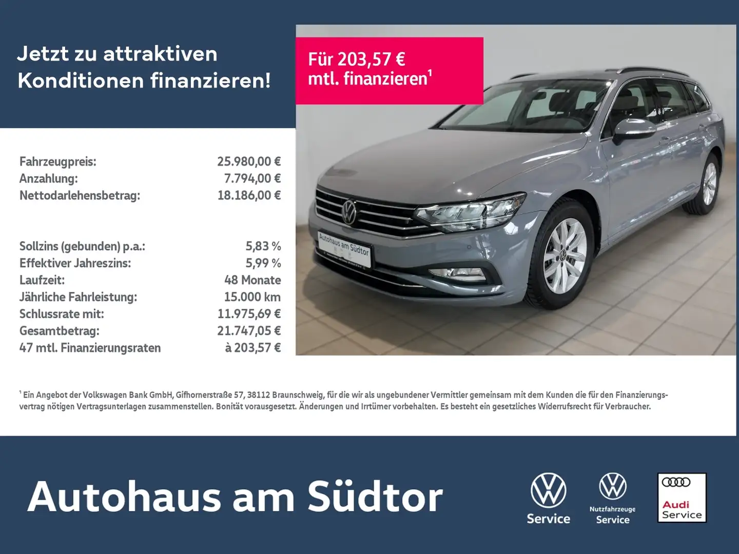 Volkswagen Passat Variant Business 2.0 TDI | LED RFK ACC Grau - 1