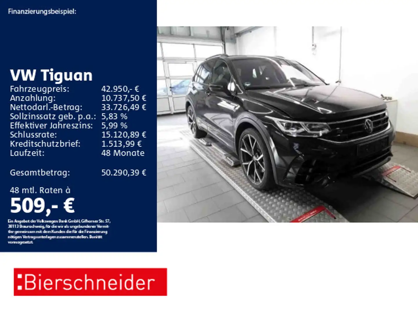 Volkswagen Tiguan 2.0 TSI DSG 4Mo. R AHK MATRIX NAVI CAM 21 Schwarz - 1