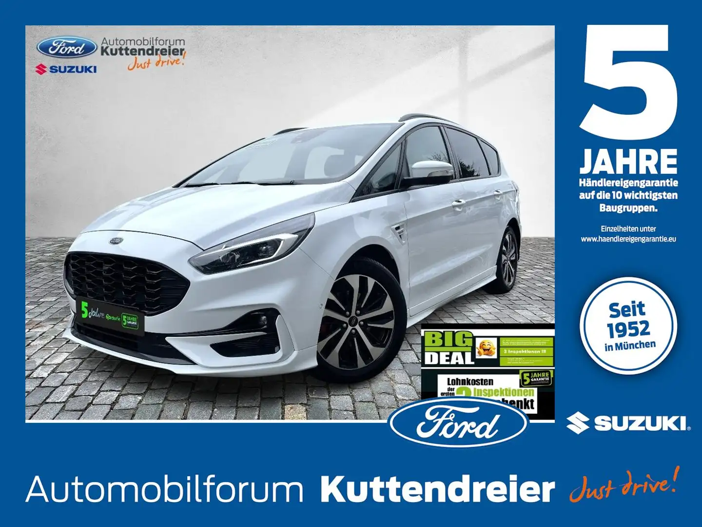 Ford S-Max ST-Line Navi 2xKamera Voll-LED ACC Sitzheiz Blanc - 1