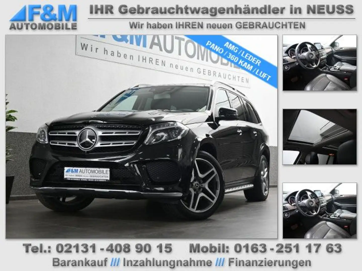 Mercedes-Benz GLS 500 V8 4M AMG Navi Leder Pano 7 Sitze 360Kam Noir - 1