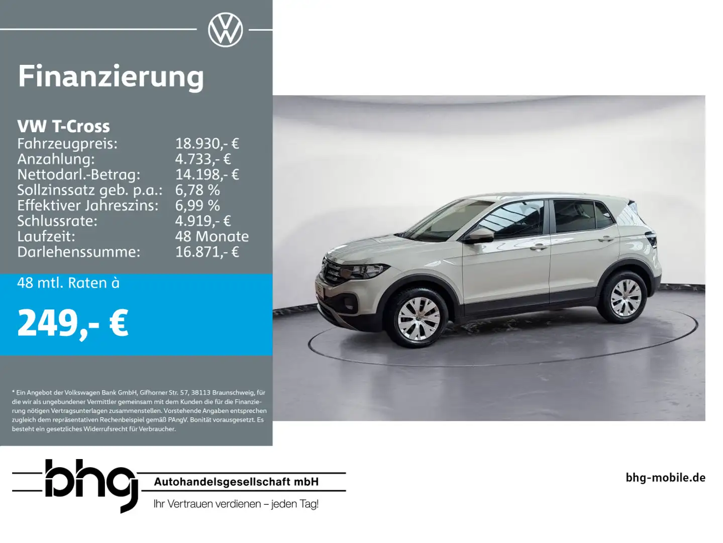 Volkswagen T-Cross 1.0 l TSI *AHK*DAB*GANZJAHRESREIFEN* Grau - 1