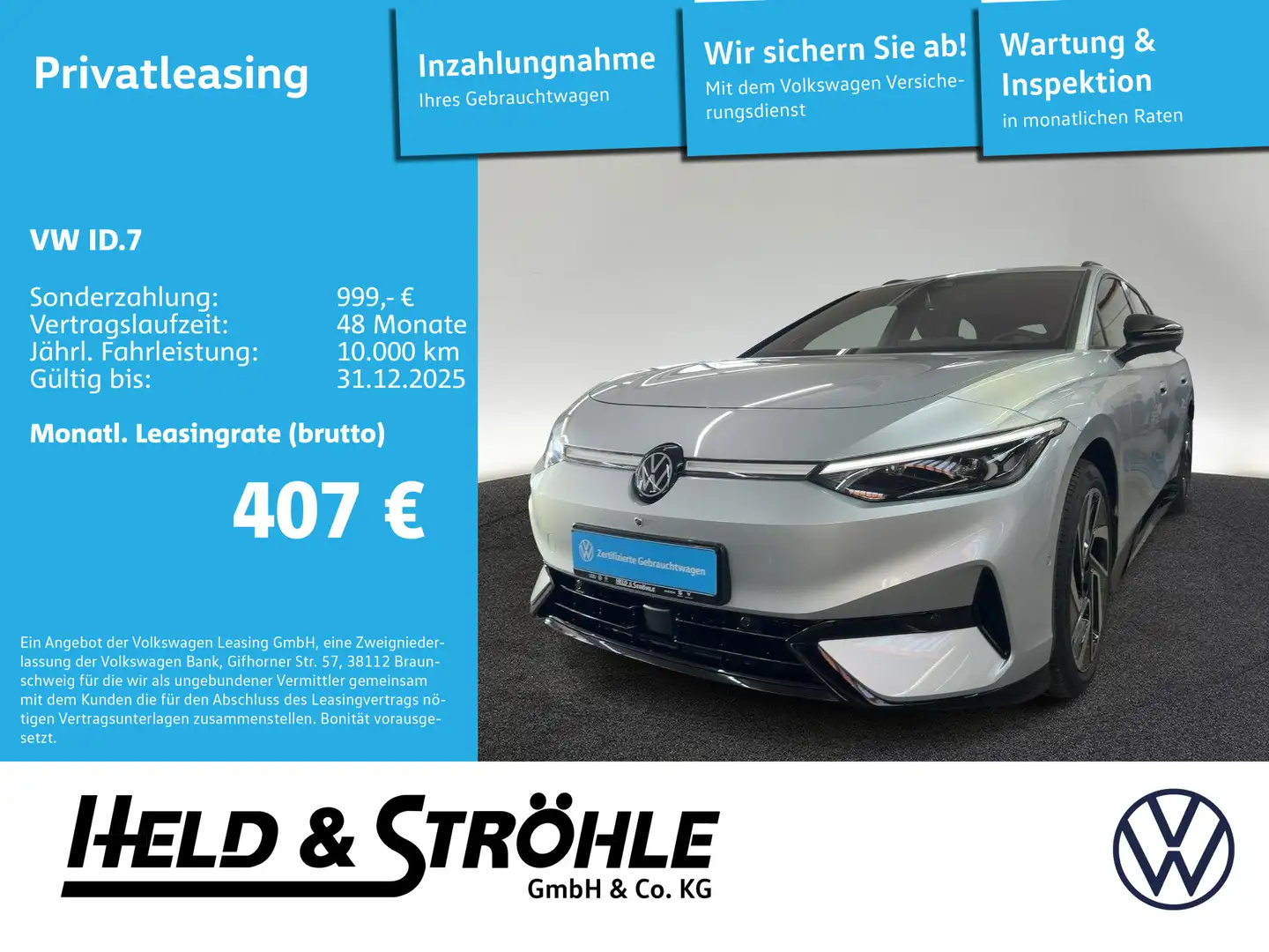 Volkswagen ID.7 Tourer Pro IQ WÄPU AHK 360° AR-HuD IDA 20" Silber - 1