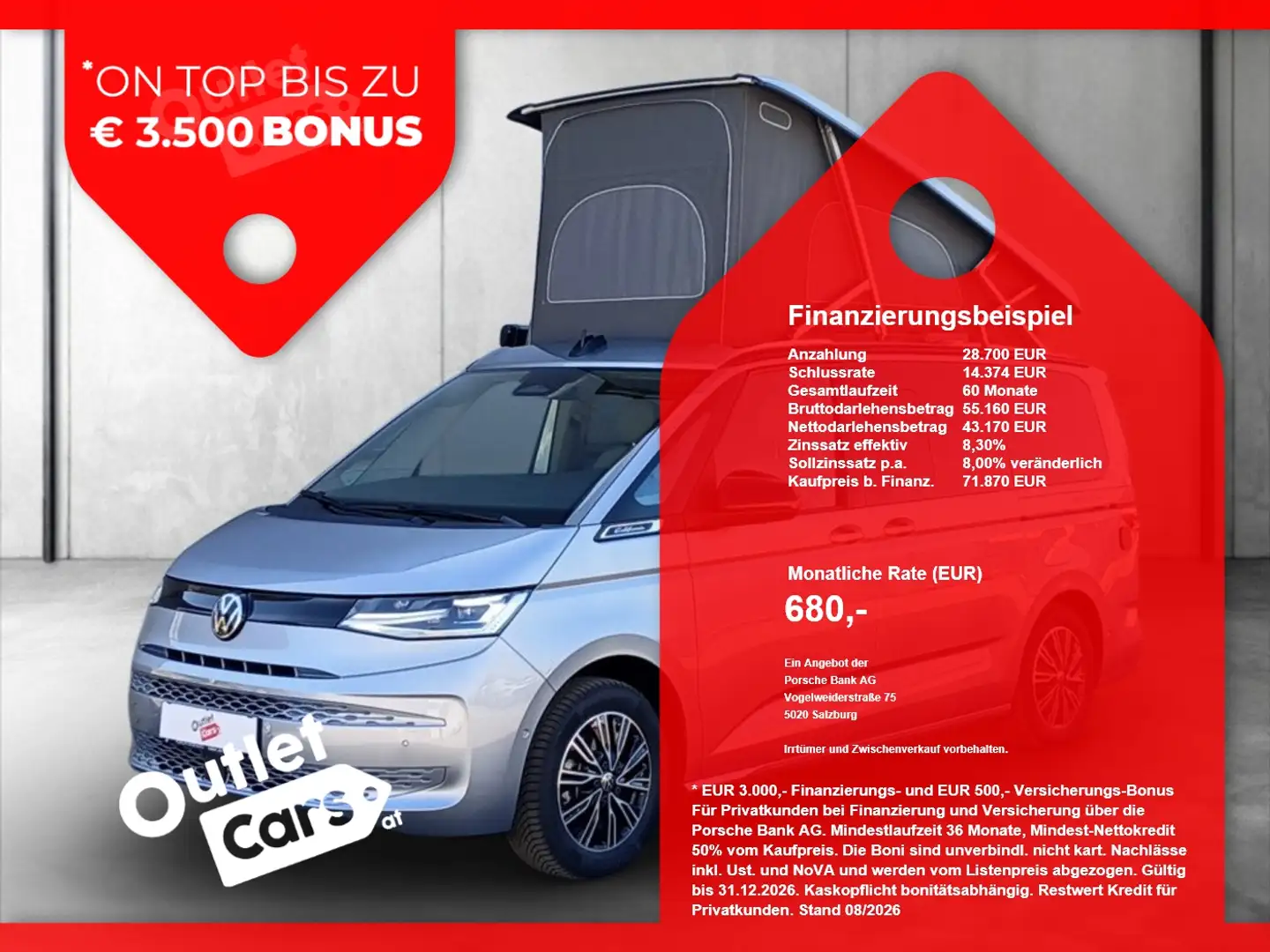 Volkswagen T7 California 2.0 TDI Beach Camper Pano+ASSIST Silber - 1