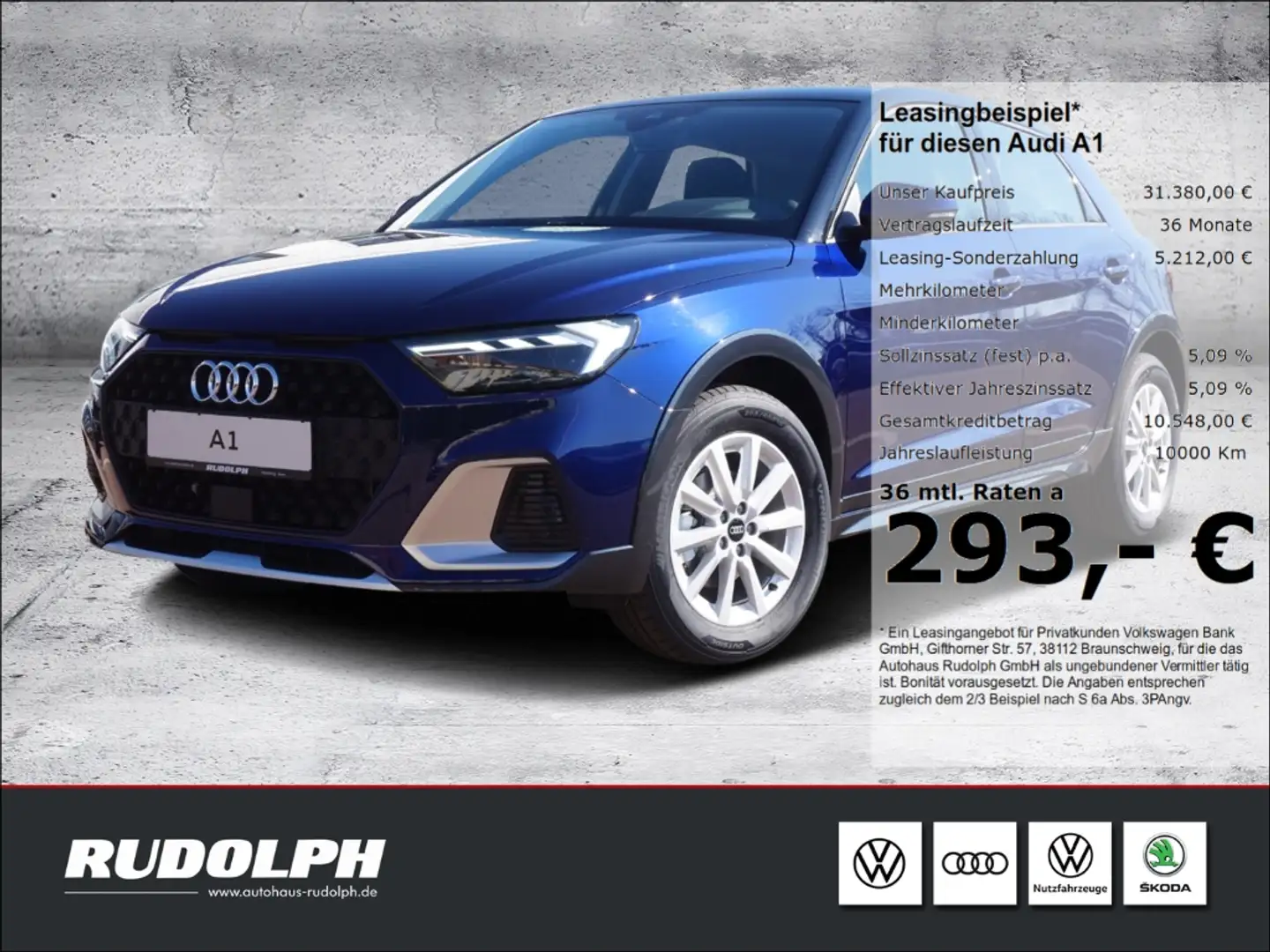 Audi A1 allstreet 30 TFSI S tronic LED NAVI GRA PDC v/h Blau - 1