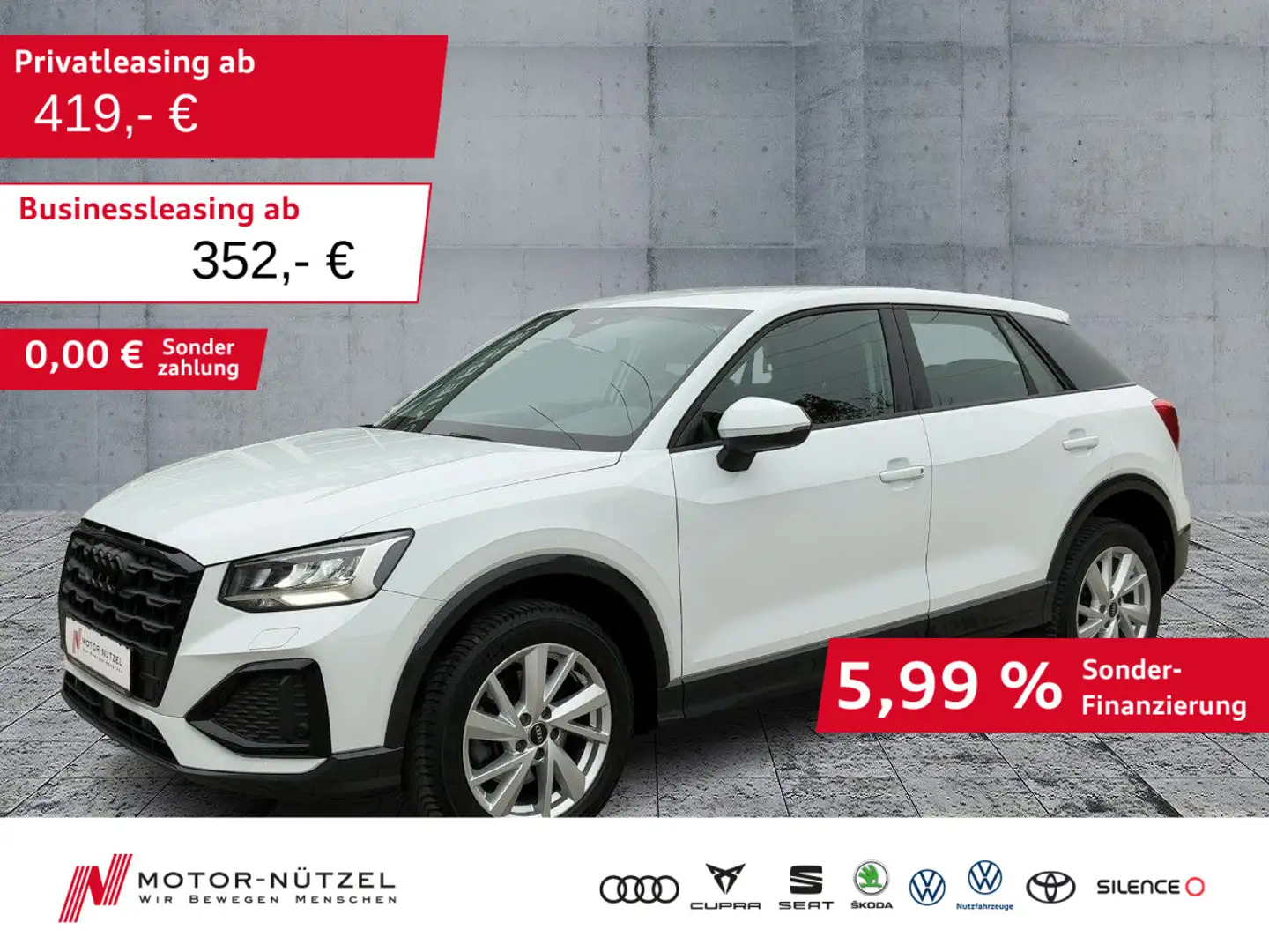 Audi Q2 35 TDI QU S-TR ADVANCED 5JG+LEDER+LED+NAVI+VC Weiß - 1