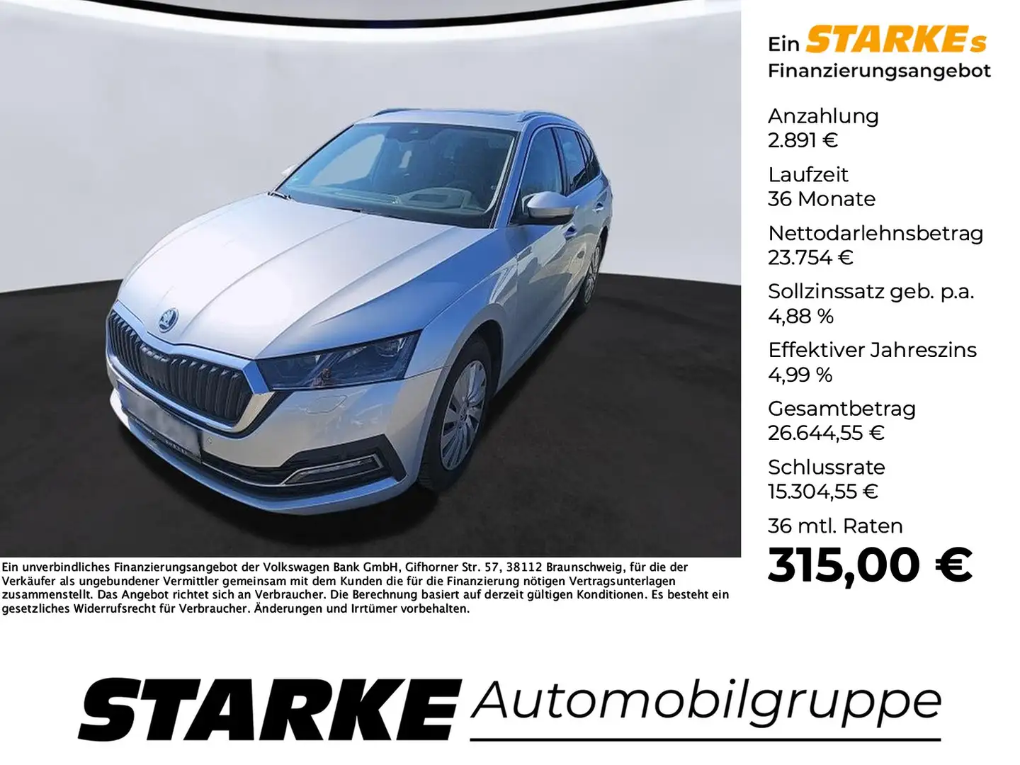 Skoda Octavia Combi 2.0 TDI DSG Style Silber - 1