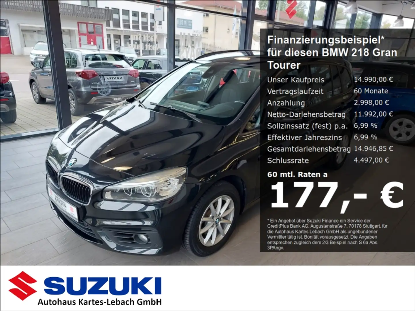 BMW 218 Gran Tourer i Advantage NAV SHZ  ACC Scheckheft di Schwarz - 1