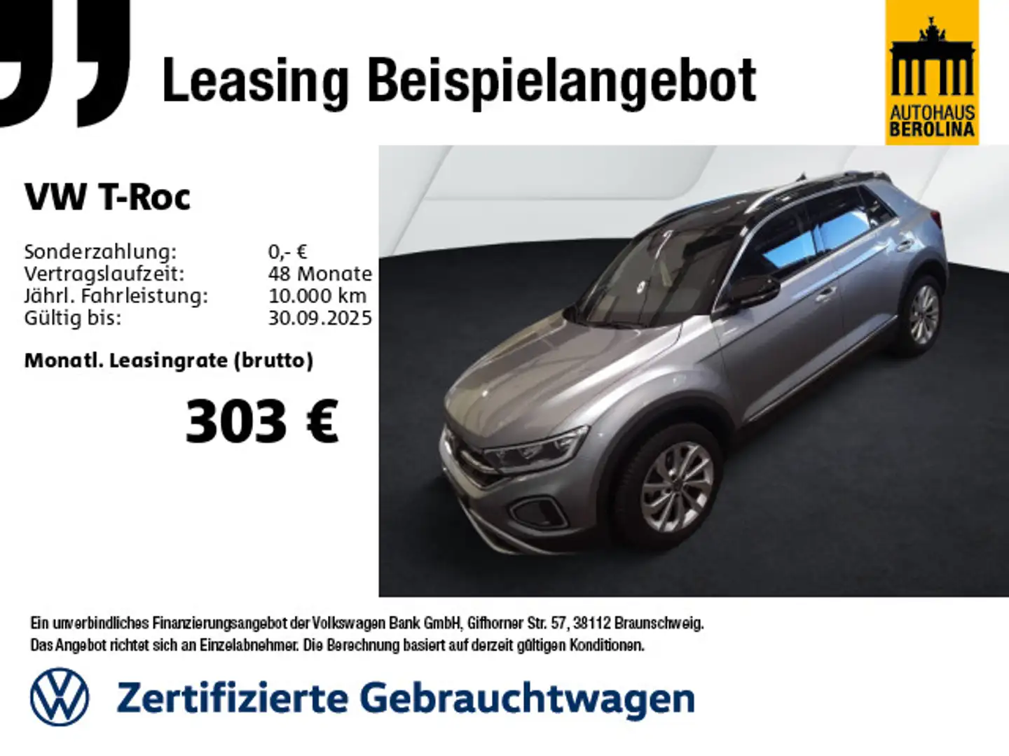 Volkswagen T-Roc 1.5 TSI Style DSG *AHK*ACC*LED+*NAV*SHZ* Silber - 1