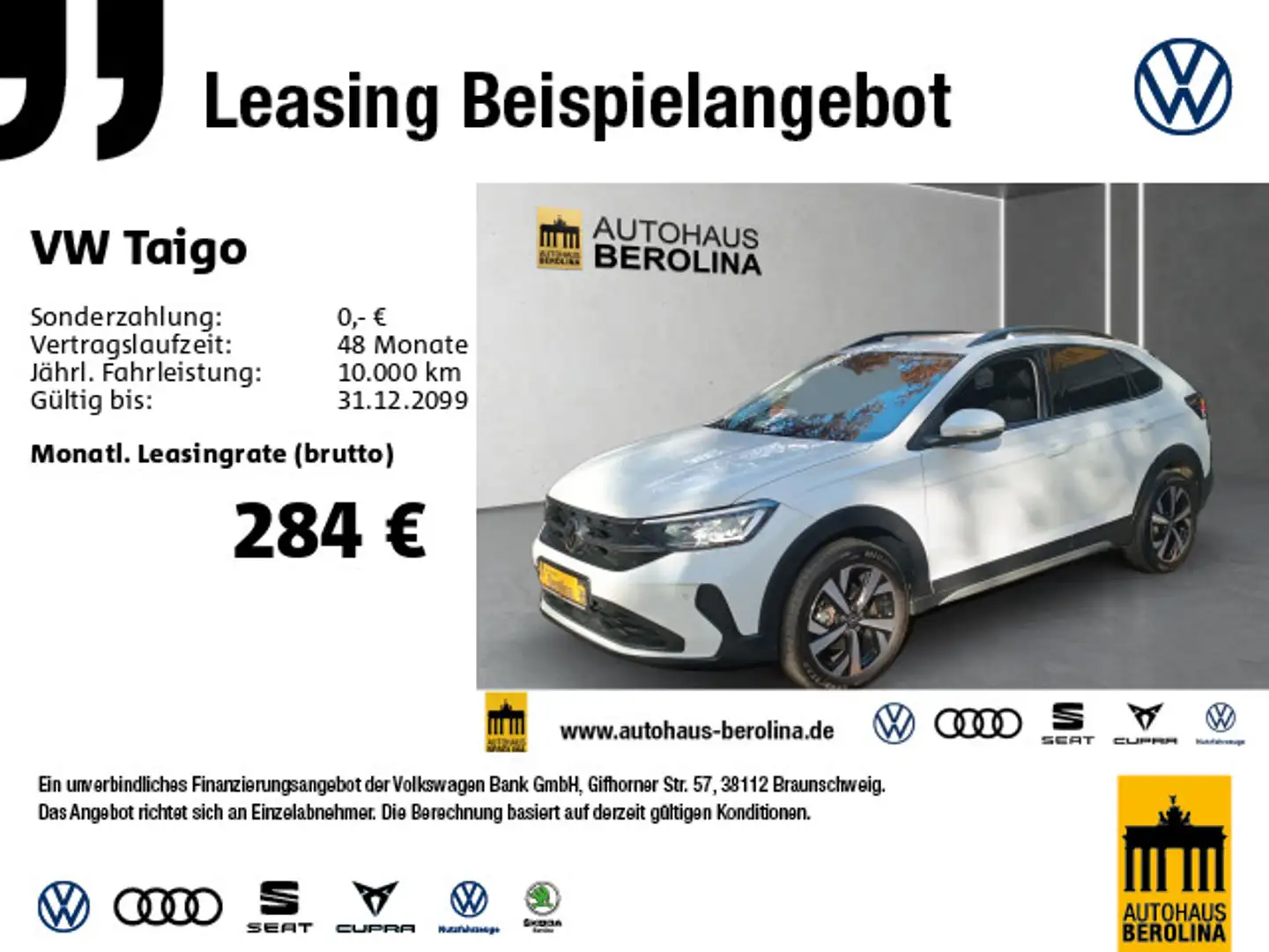 Volkswagen Taigo 1.0 TSI Life DSG *R-CAM*PDC*App-Connect* Weiß - 1