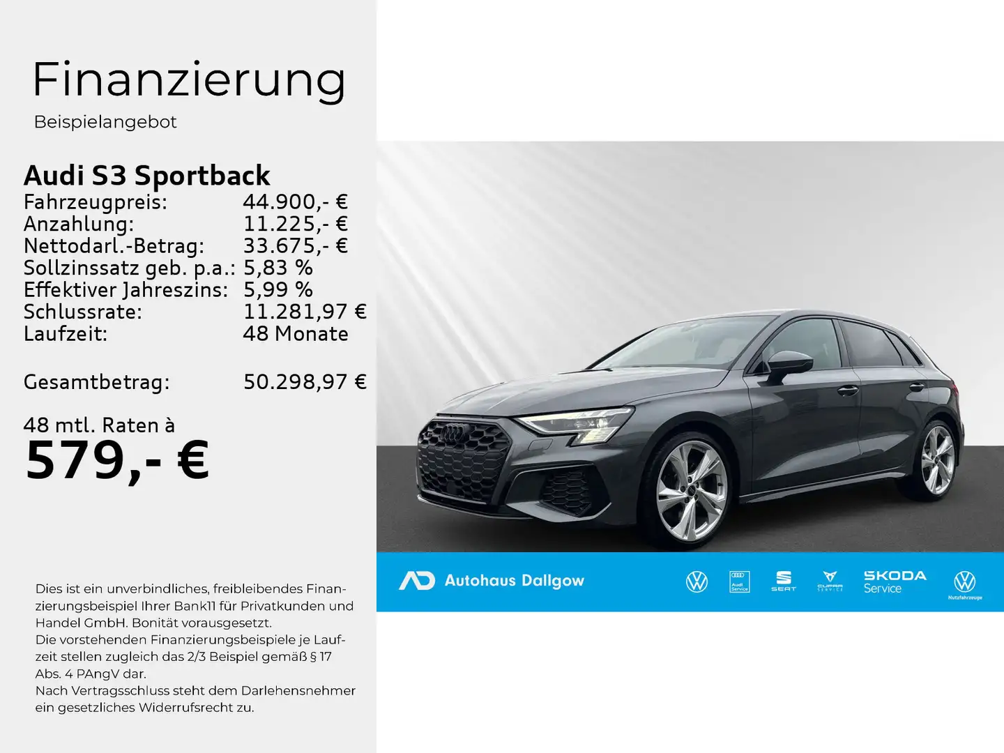 Audi S3 TFSI 228(310) kW(PS) S tronic Grau - 2