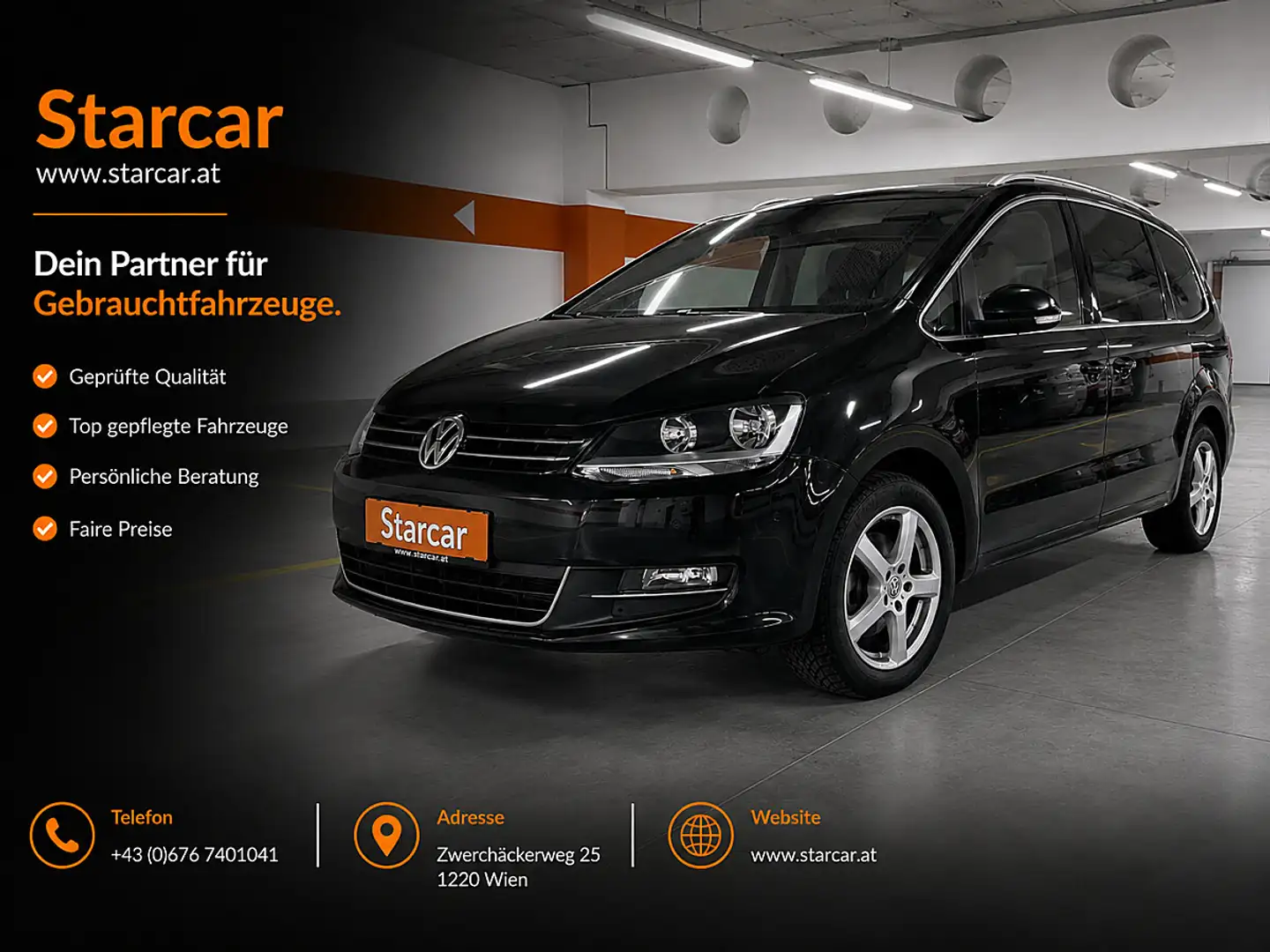 Volkswagen Sharan Highline BMT 2,0 TDI DPF DSG Schwarz - 1