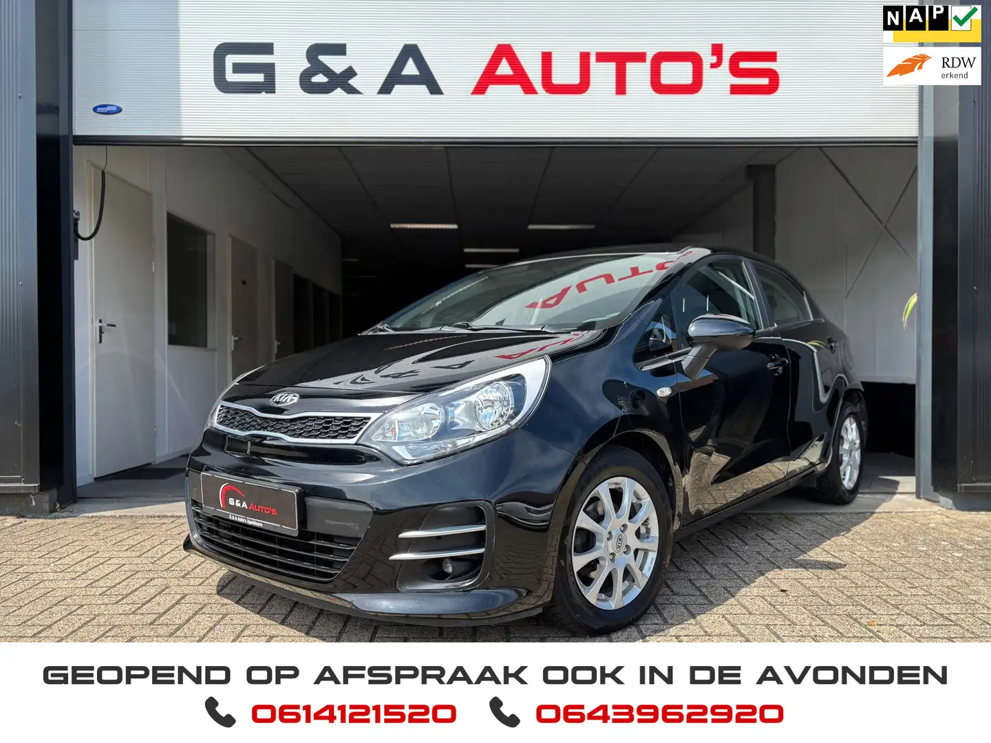 Kia Rio 1.2 CVVT Airco / Navi / Camera / Stoelverw / NW AP Noir - 1