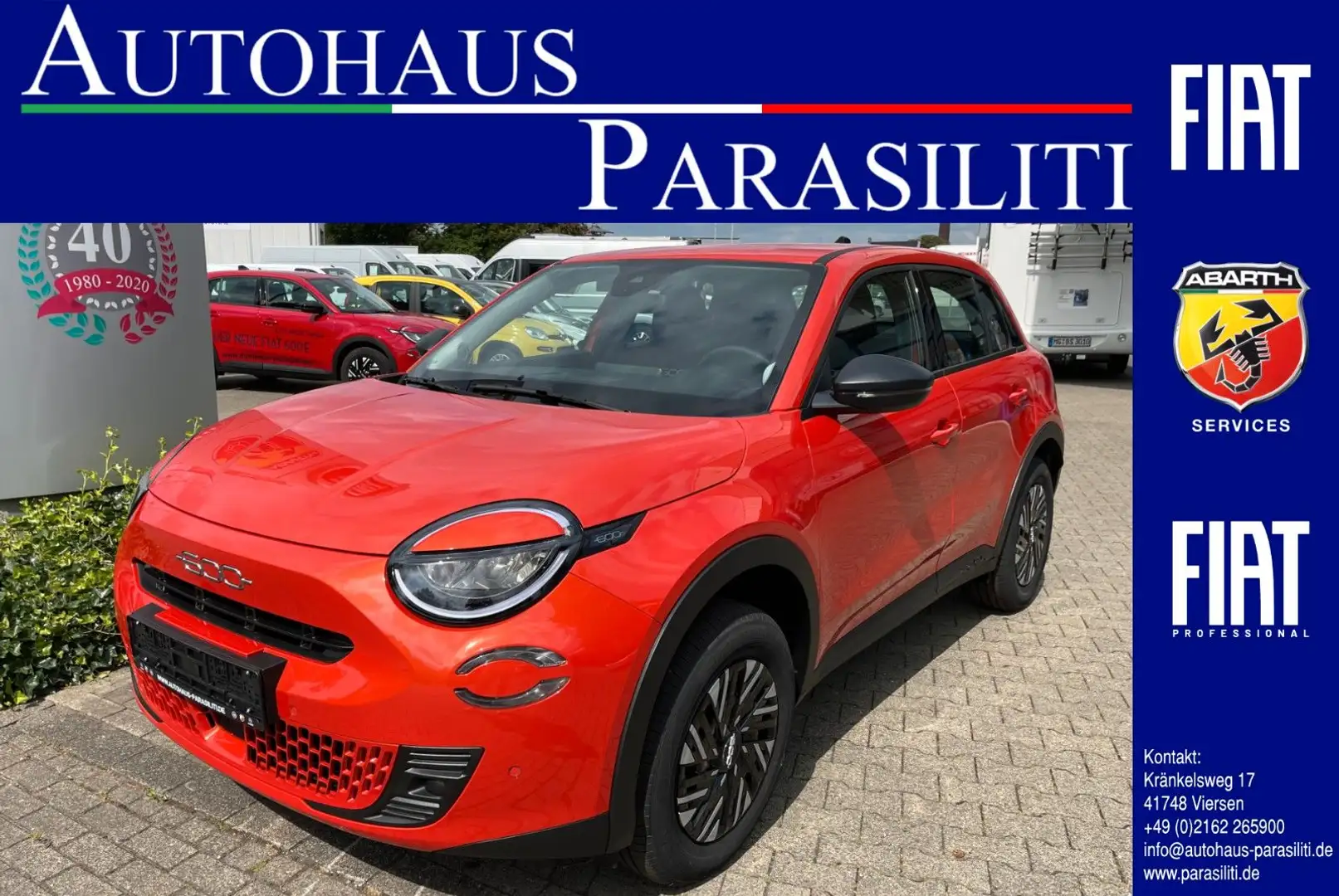 Fiat 600 Hybrid Special Edition 1.2T3 DCT, Navi, LED, Oranje - 1