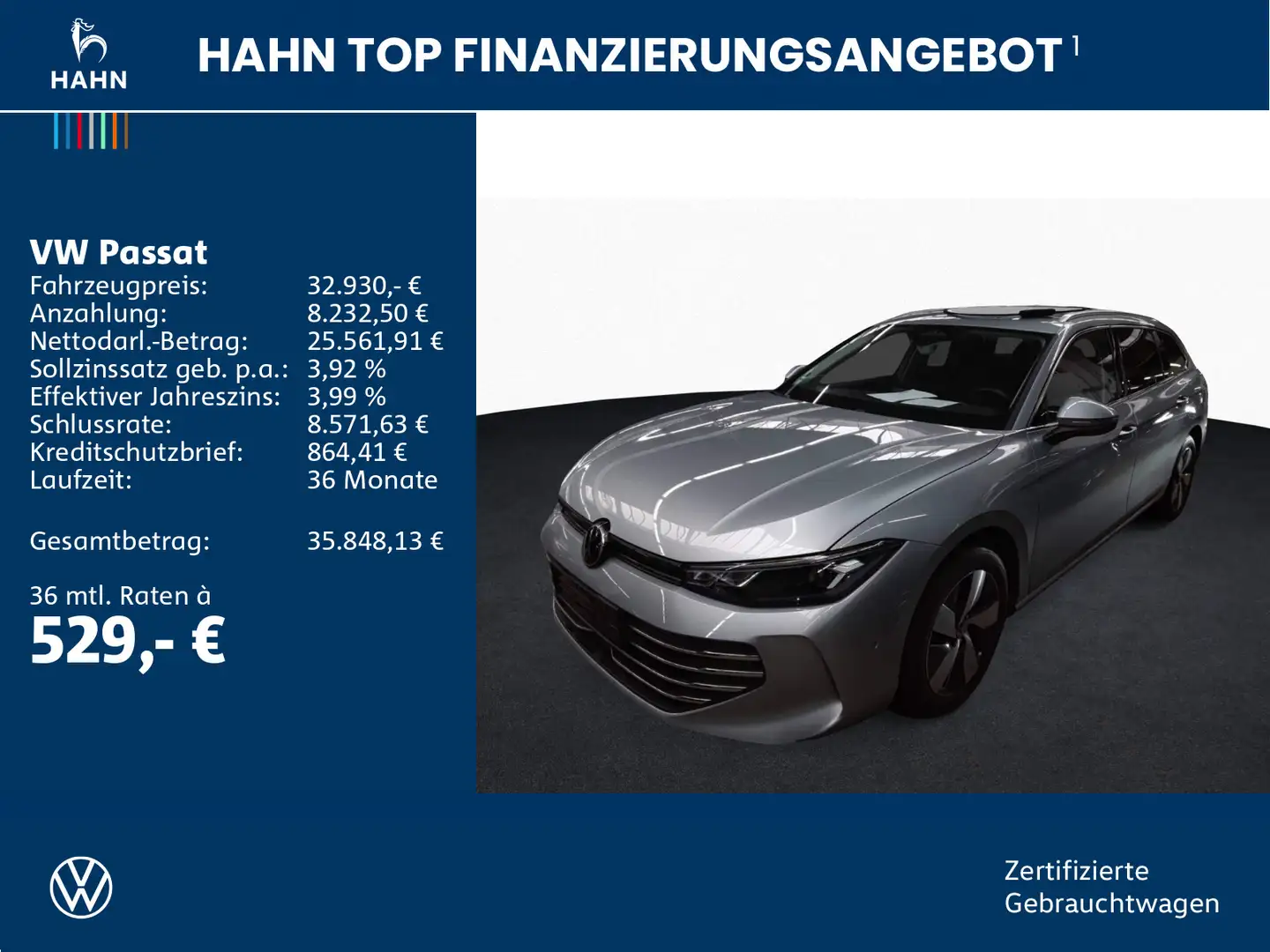 Volkswagen Passat 1.5eTSI DSG Business 360° ACC AHK LED Nav Silber - 2