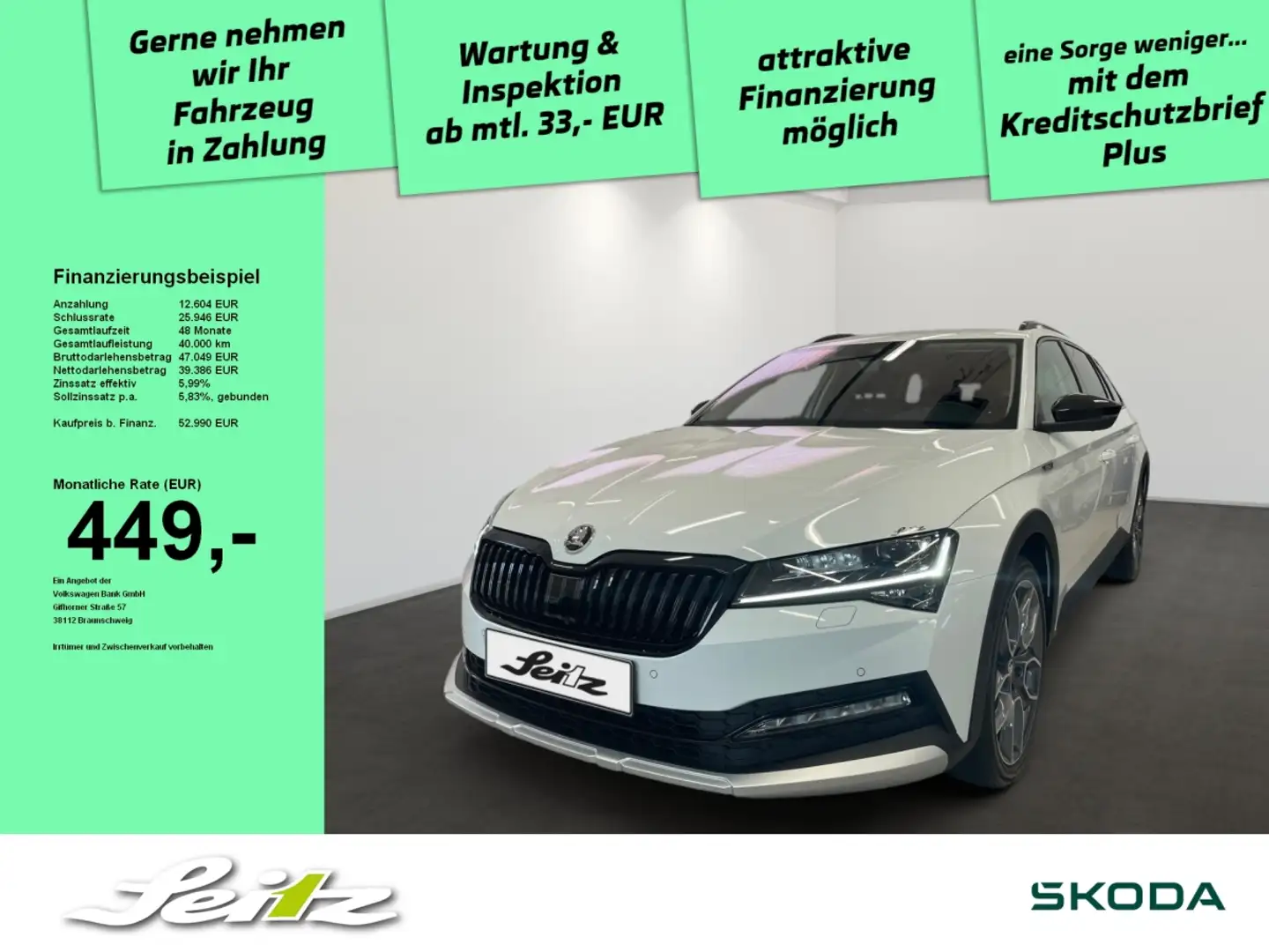 Skoda Superb Combi 2.0 TDI 4x4 Scout Final Edition *AHK*NAVI*KA Weiß - 1
