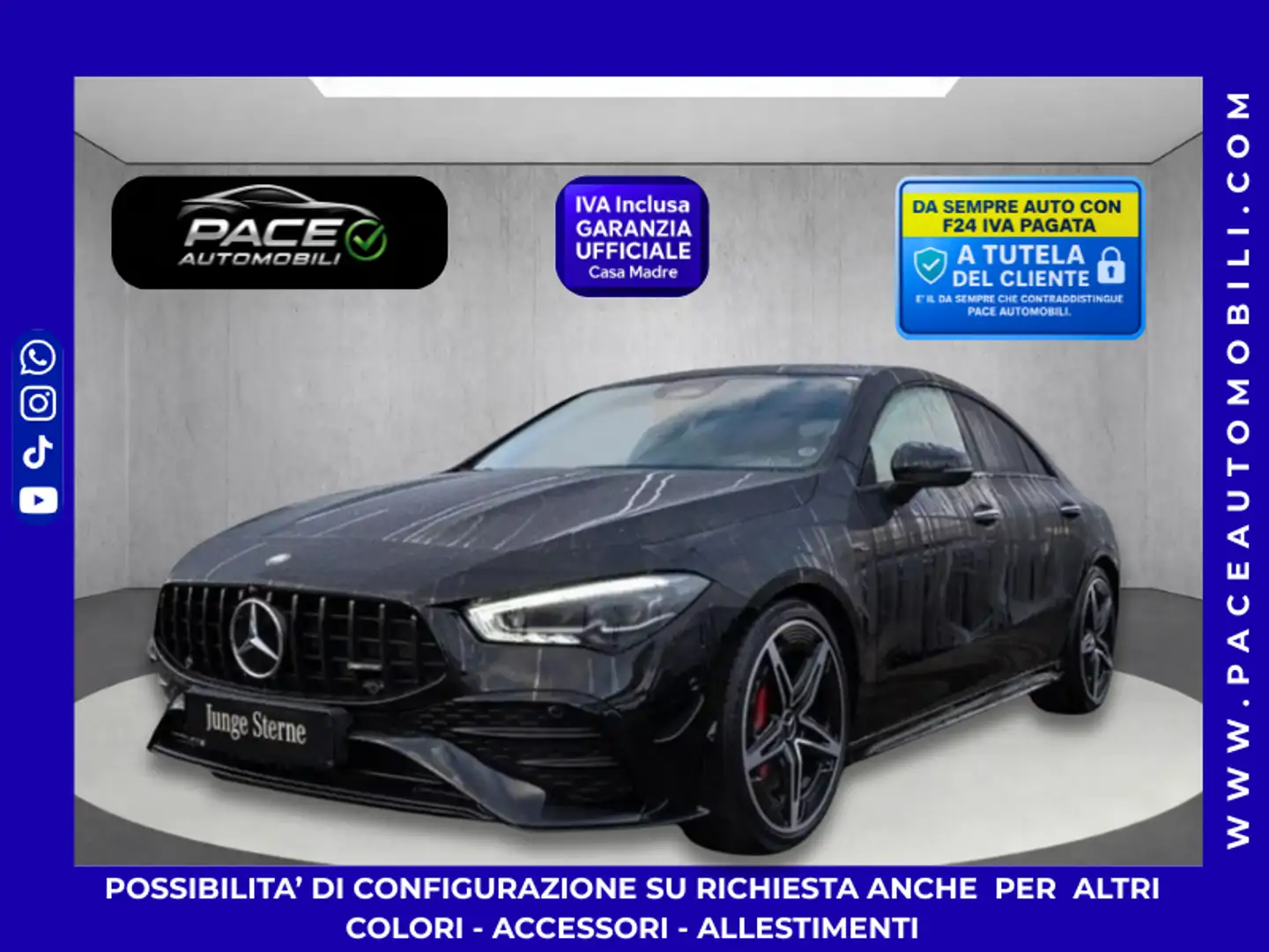 Mercedes-Benz CLA 35 AMG 4M COUPE AERO PACK BURM NIGHT PACK TETTO ACC PDC Nero - 1