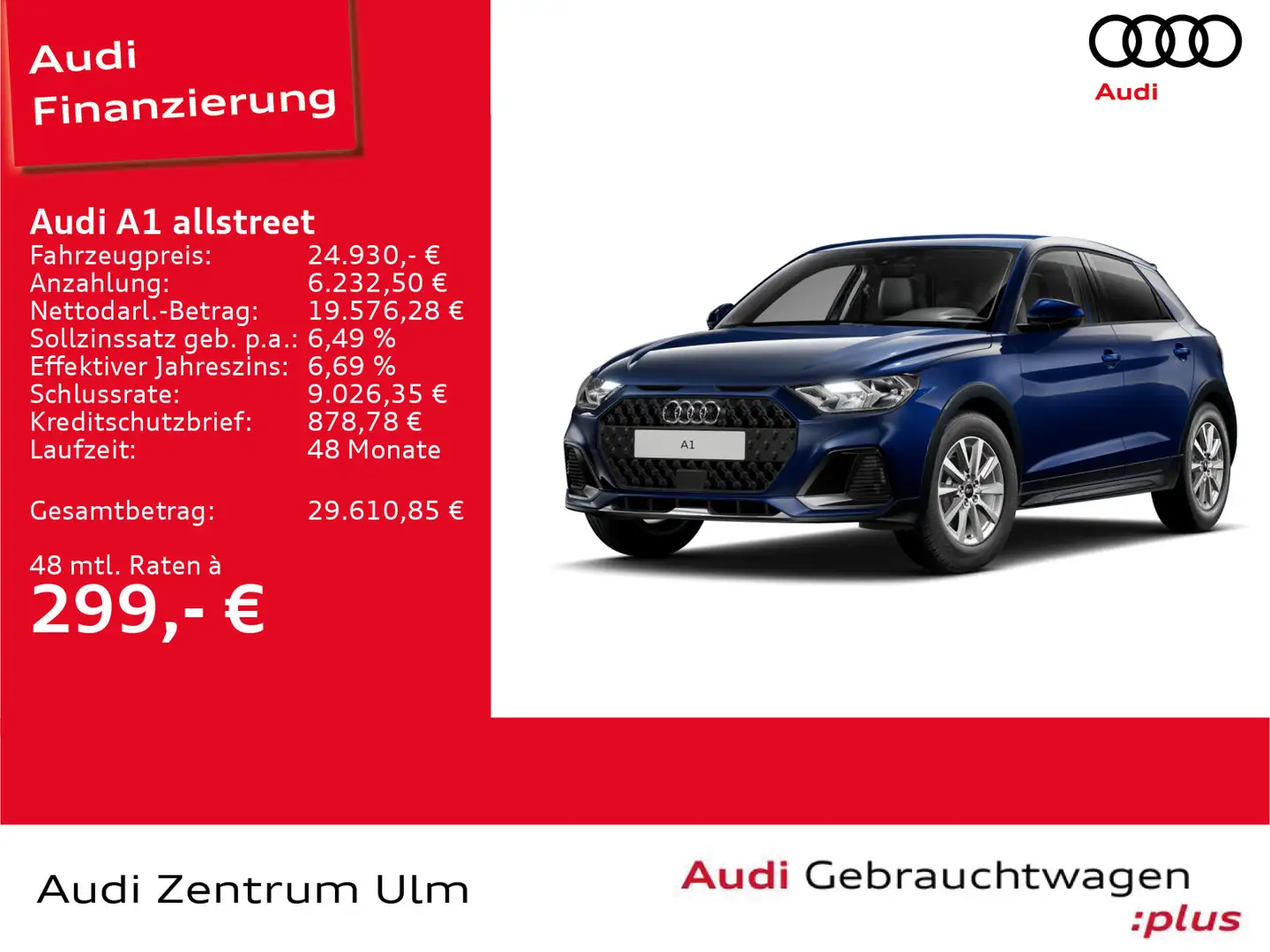 Audi A1 30 TFSI NAVI+ PDC SHZ VIRT 5J.GAR. Blau - 1