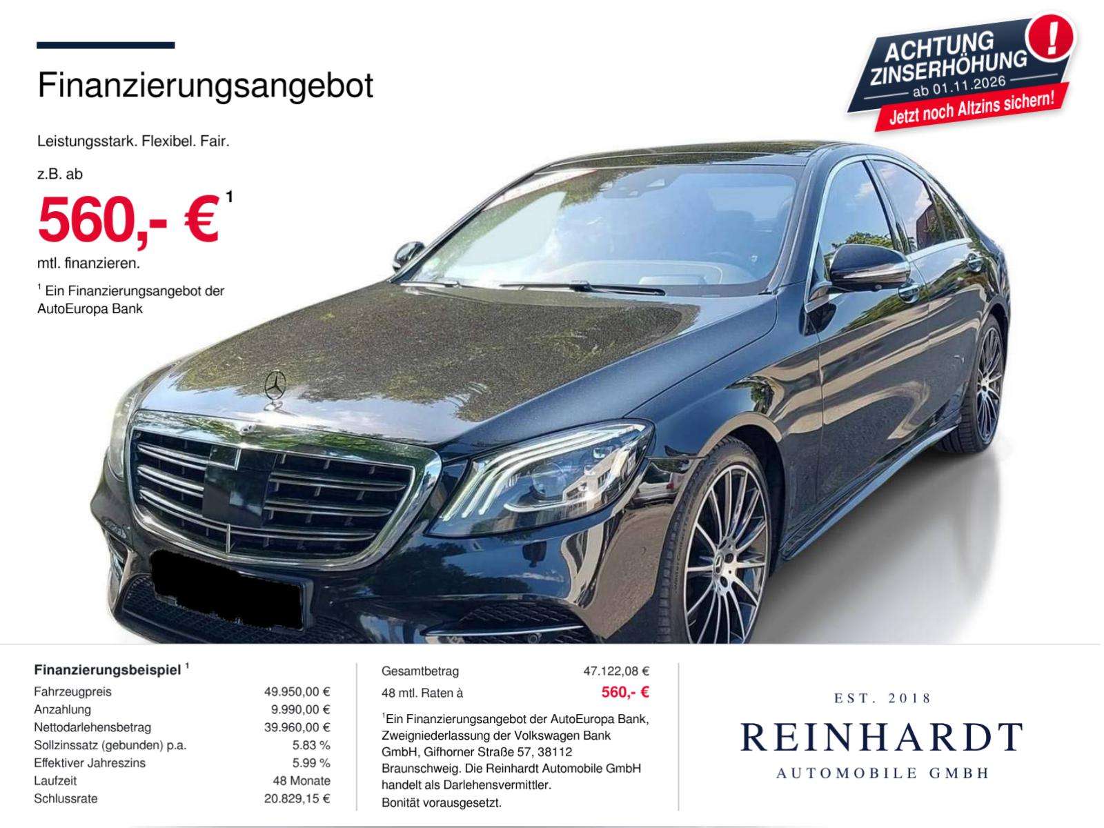 2017 Mercedes Benz S 560