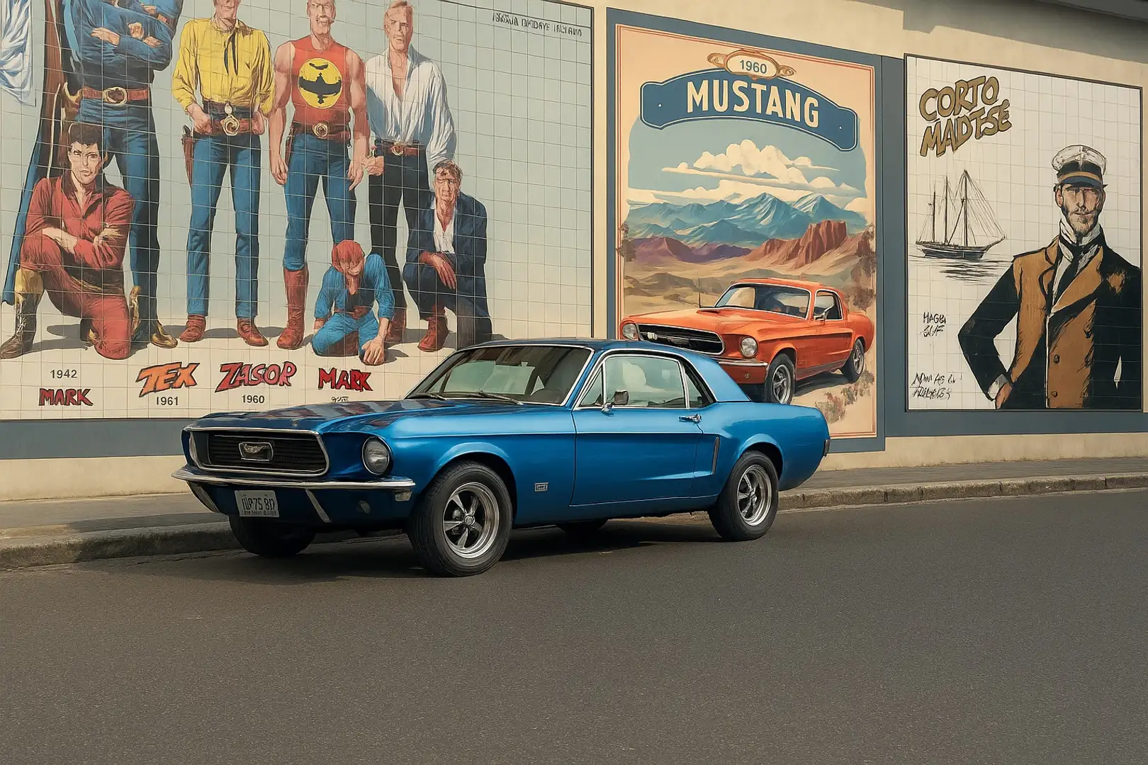 Ford Mustang GT Bleu - 1