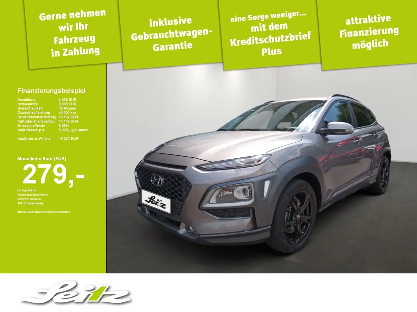 Hyundai KONA 1.6 GDI Premium LED. Rückfahrkamera. Einparkhilfe Giallo - 1