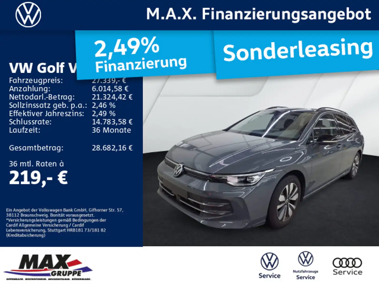 Volkswagen Golf Variant Golf VIII Variant 1.5 eTSI DSG GOAL AHK+LED+ACC+ Gris - 1