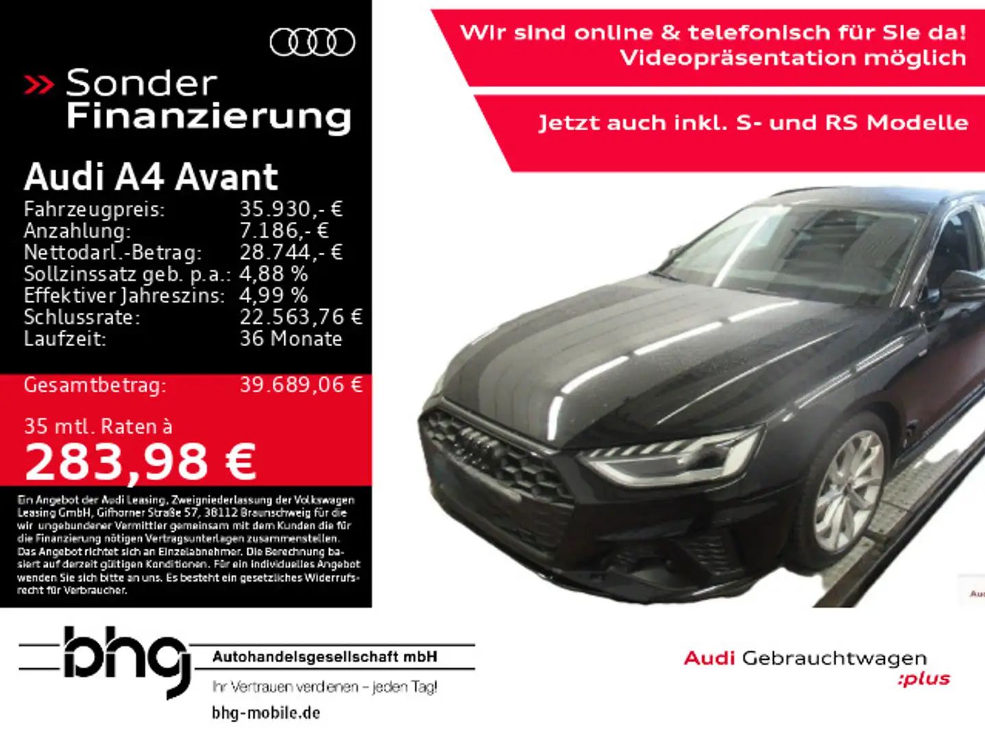 Audi A4 40 TDI quattro S tronic S line Optikplu Schwarz - 1