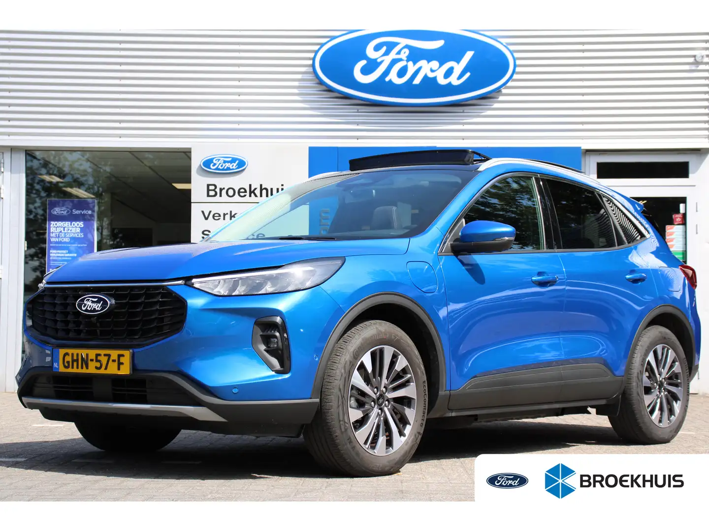 Ford Kuga 2.5 PHEV TITANIUM | NL-AUTO! | VOL! | PANO DAK | A Bleu - 1