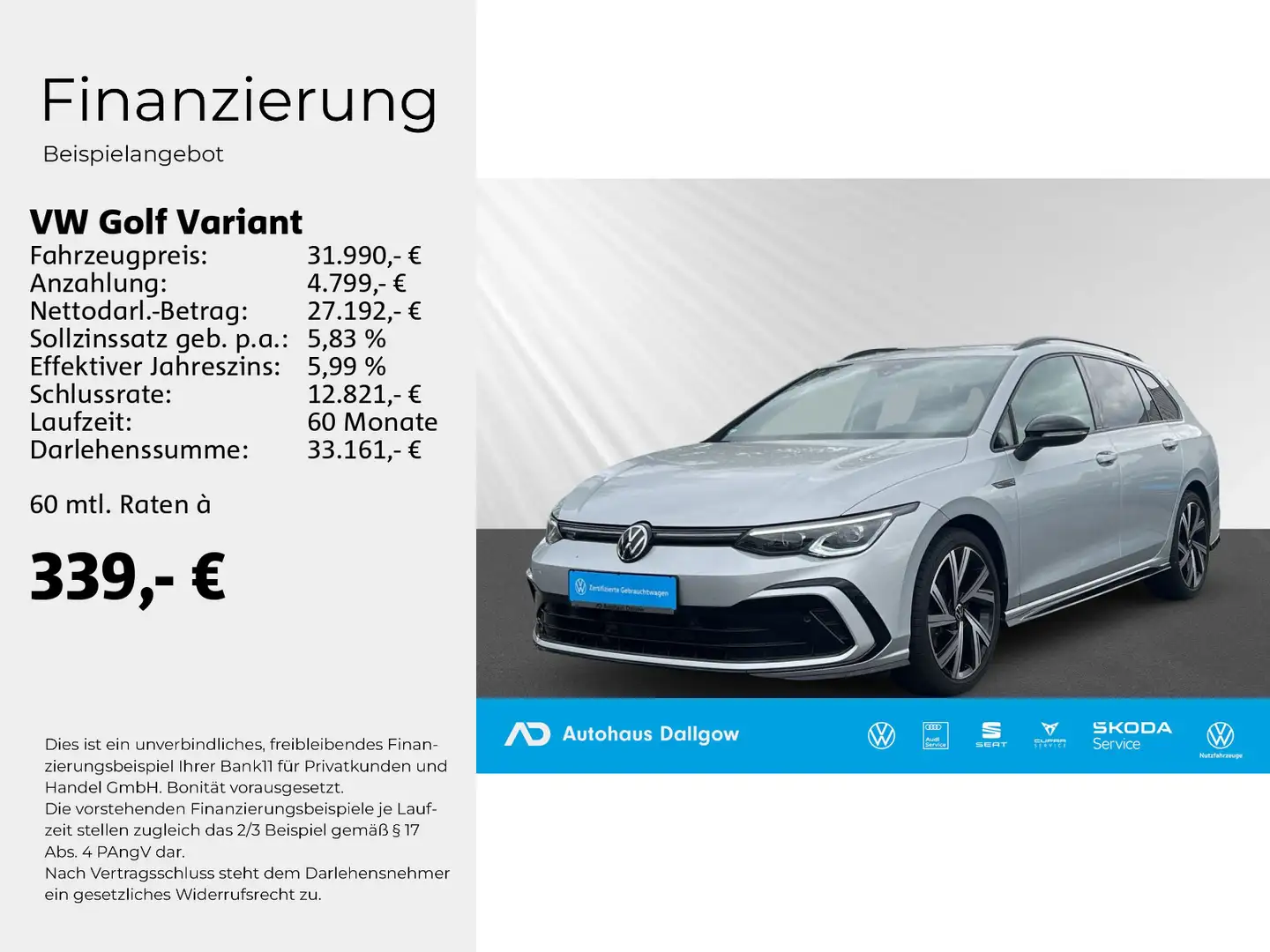 Volkswagen Golf Variant R-Line 1,5 l eTSI OPF 96 kW (130 PS Silber - 2