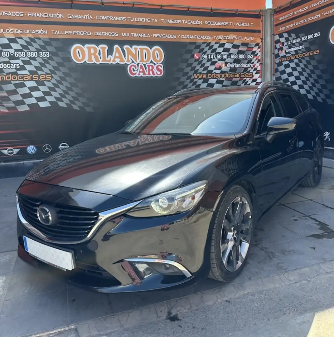 Mazda 6 2.2DE Lux.+Prem.B.(Navi) Aut. 110kW Negro - 1