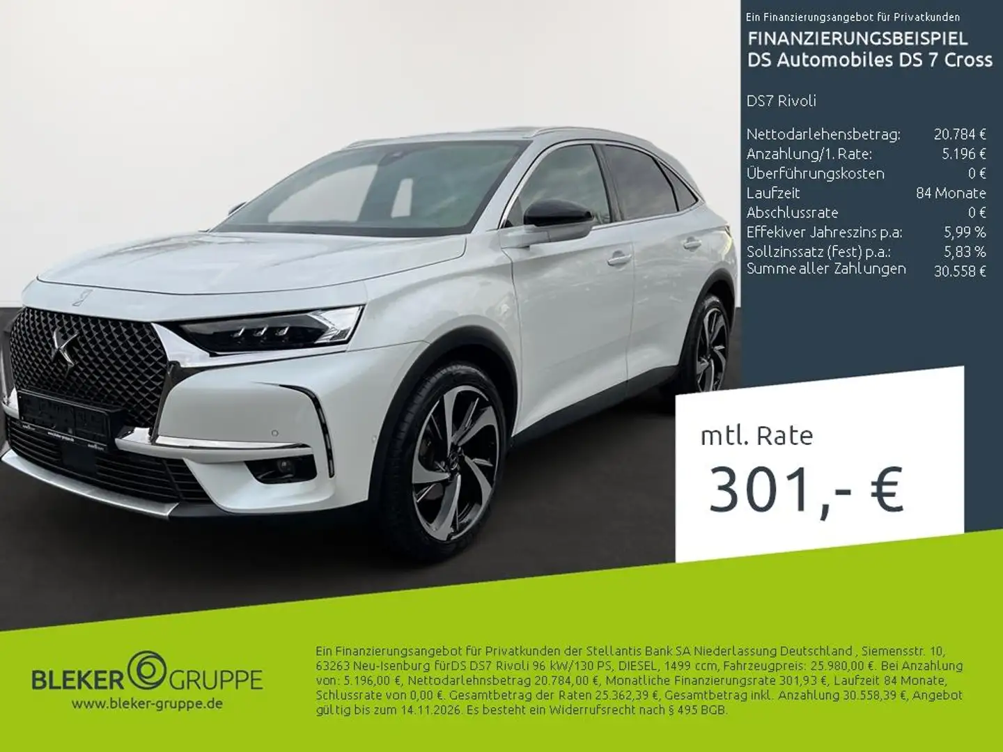 DS Automobiles DS 7 Crossback DS7 Rivoli Weiß - 1
