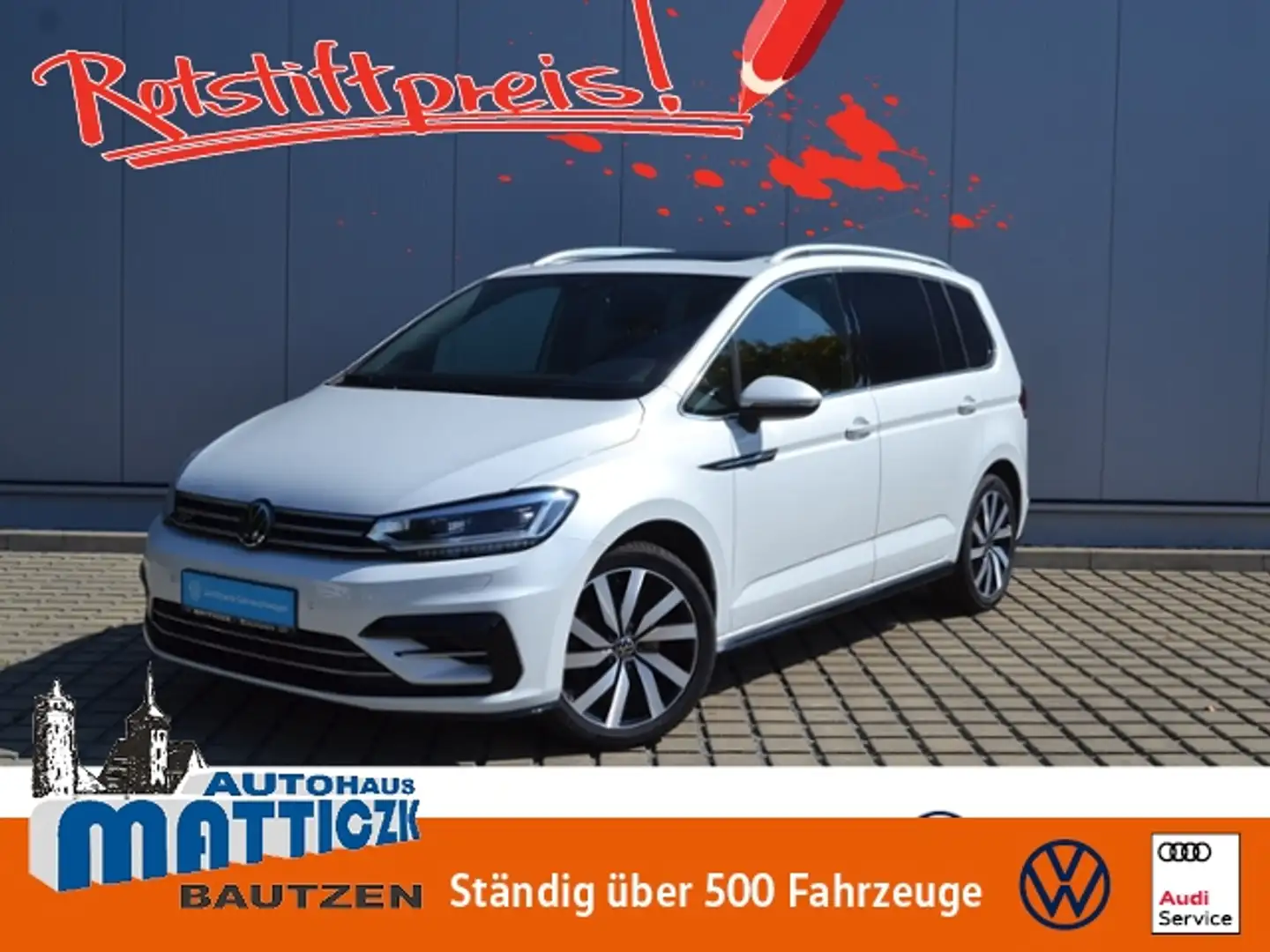 Volkswagen Touran 2.0 TDI DSG R-Line VOLL/STAND-HZ/PANORAMA/18-ZOLL Weiß - 1