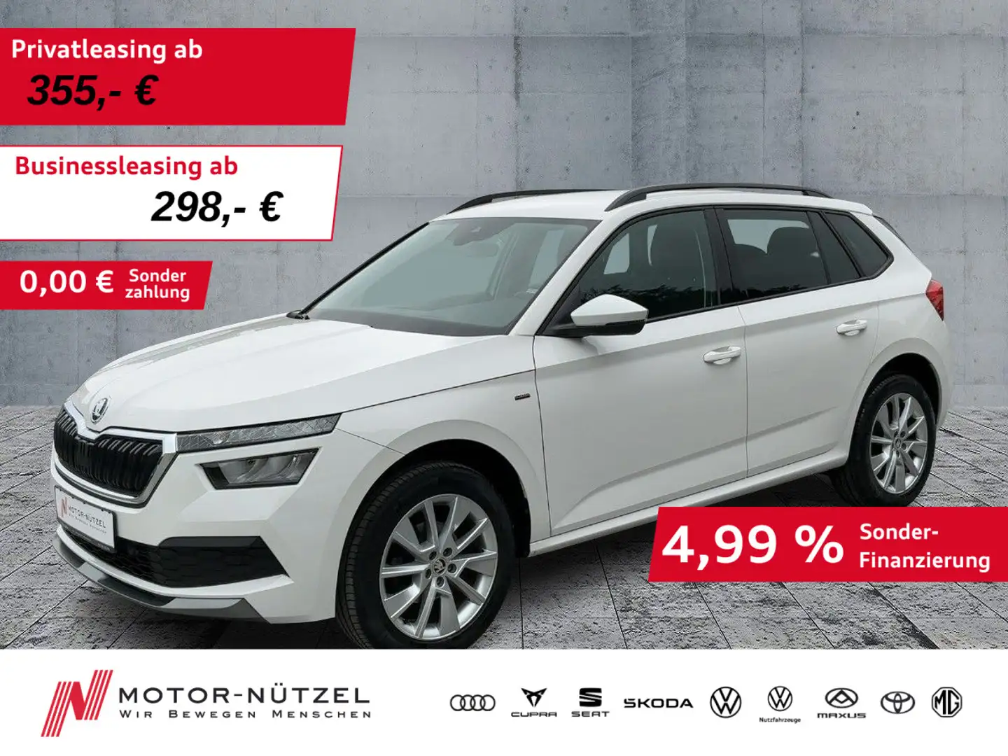 Skoda Kamiq 1.5 TSI DSG CLEVER 5JG+LED+APP+GRA+SHZ+PDC Weiß - 1