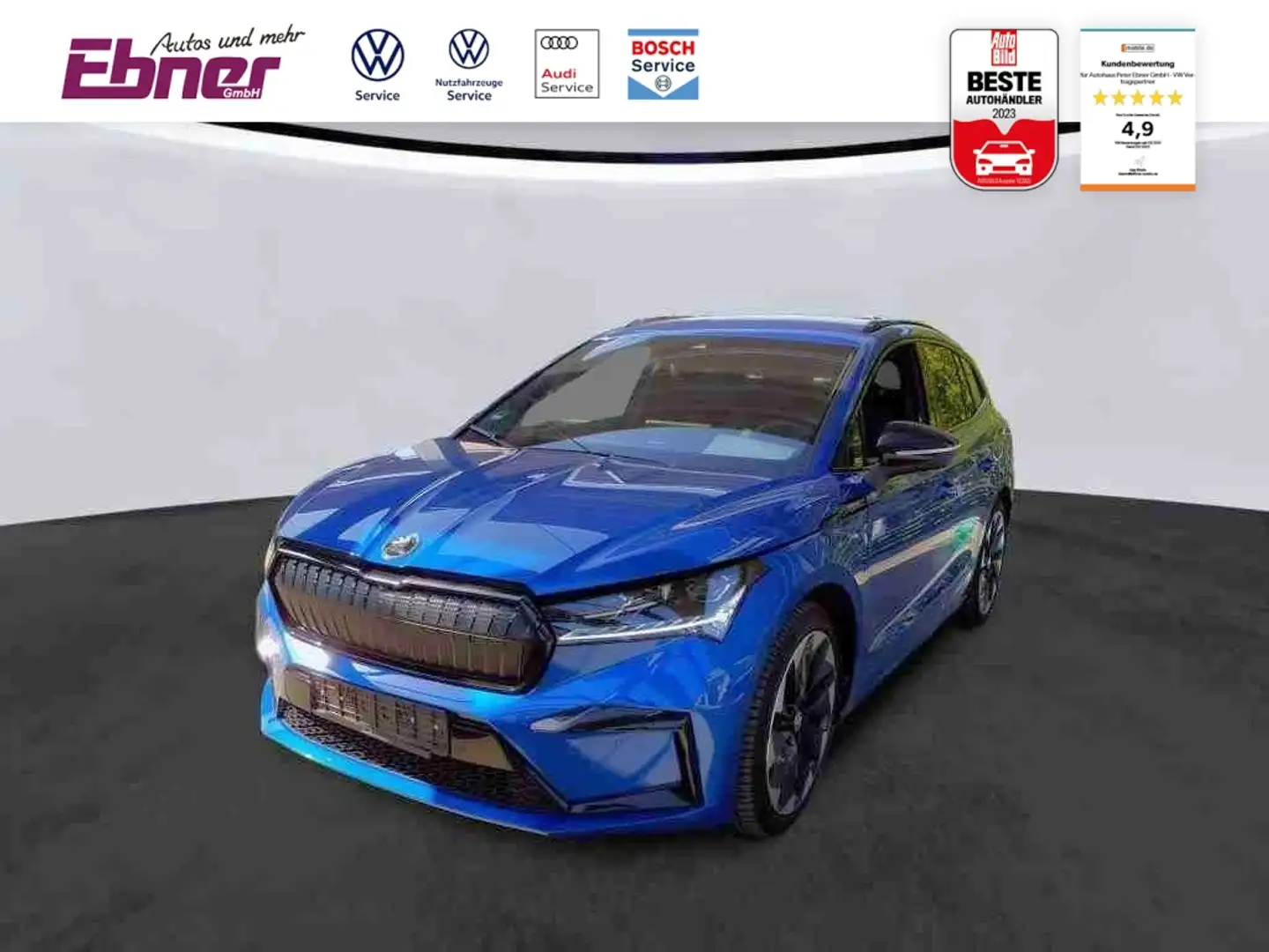 Skoda Enyaq SPORTLINE 80X 4x4 HEAD-UP+AHK+WPUMPE+MEMORY+ACC+21 Blau - 1