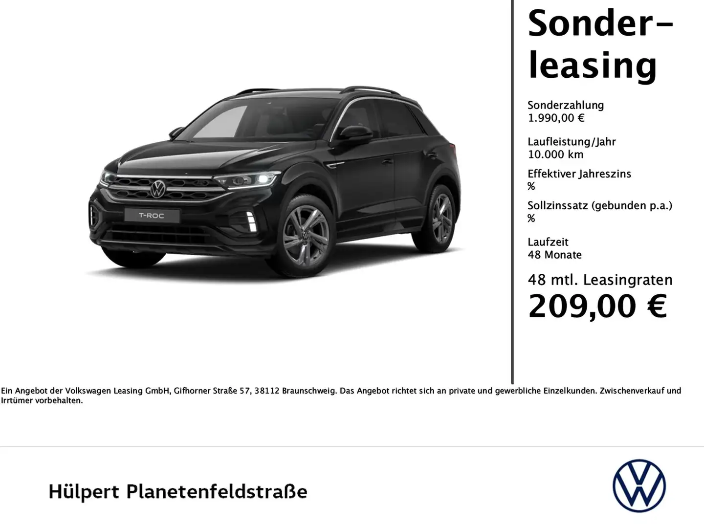 Volkswagen T-Roc 1.0 R-LINE Schwarz - 1