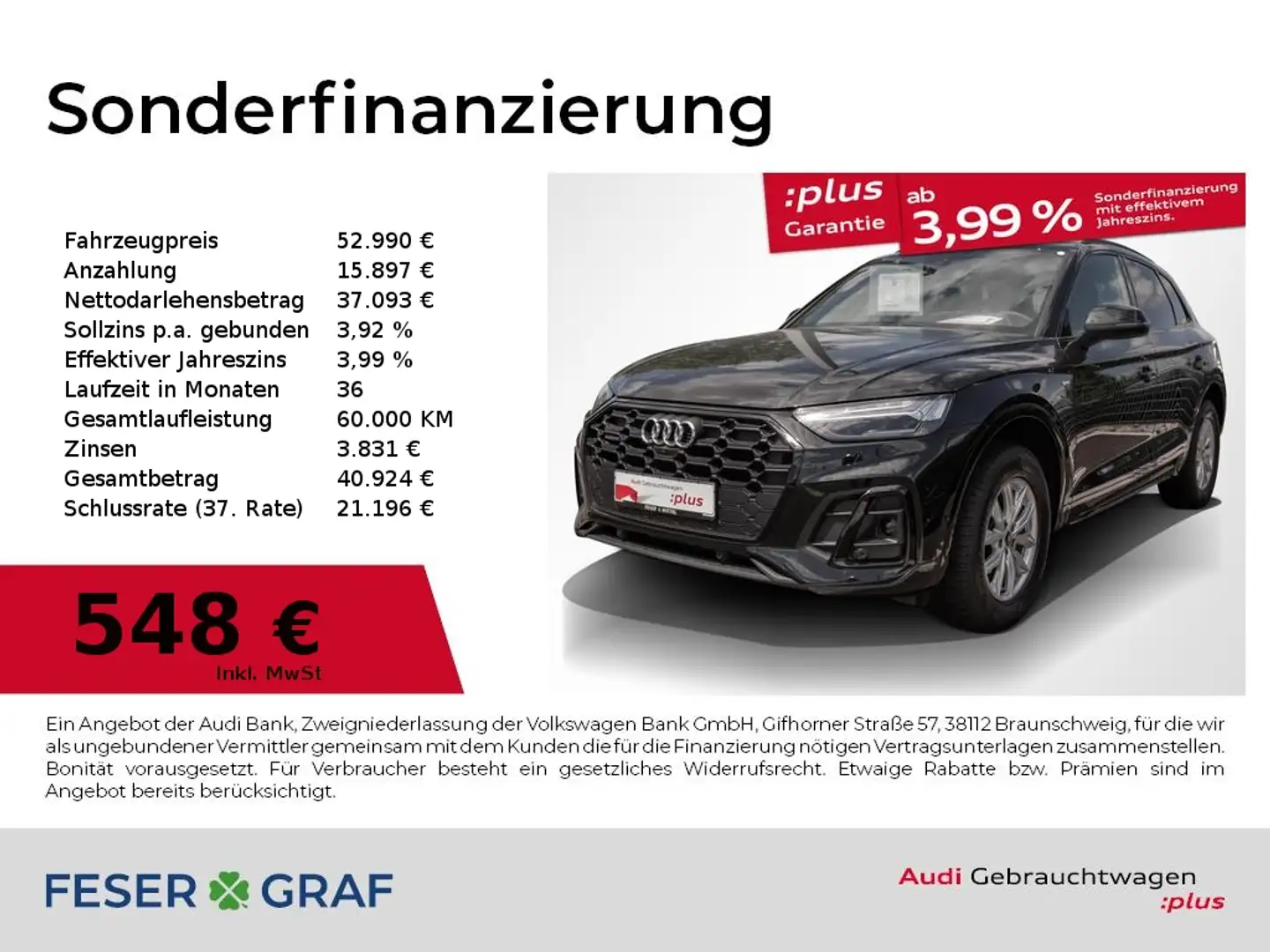 Audi Q5 45 TFSI qu.S-line Stronic,Matrix,Leder,AZV,ACC Schwarz - 1