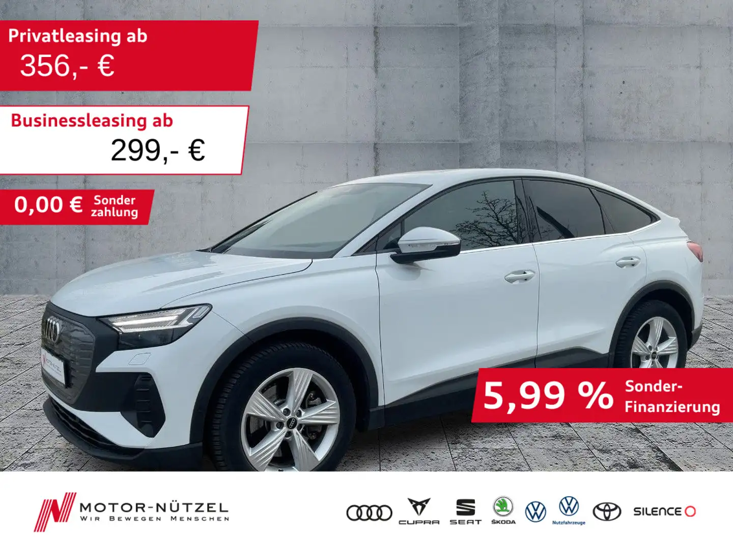 Audi Q4 e-tron 40 MATRIX+NAVI+SONOS+RFK+ACC Weiß - 1